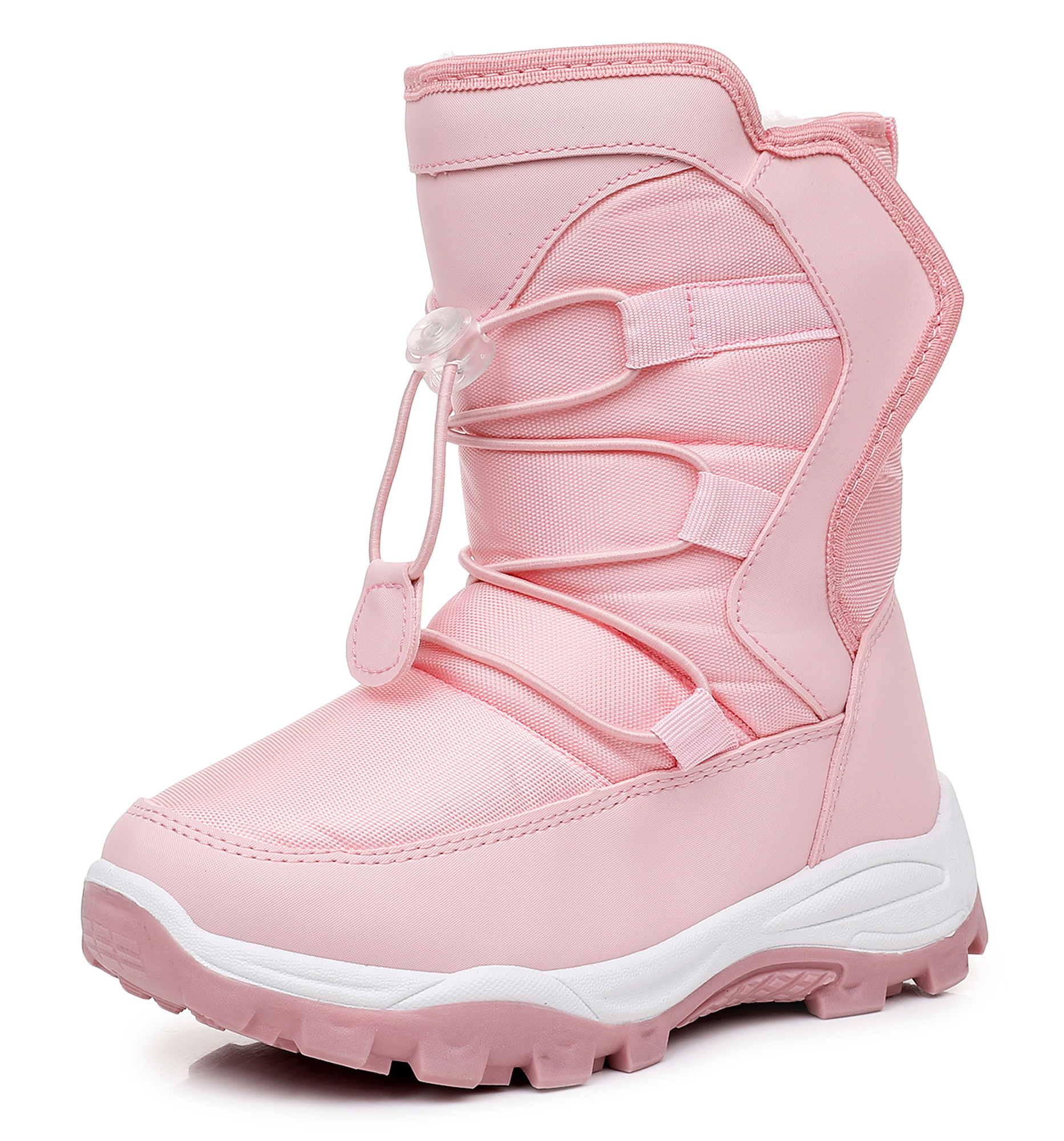 Apakowa Kids Boys Girls Cold Weather Water Resistant Winter Snow Boots (Toddler/Little Kid/Big Kid)-H7321-Pink