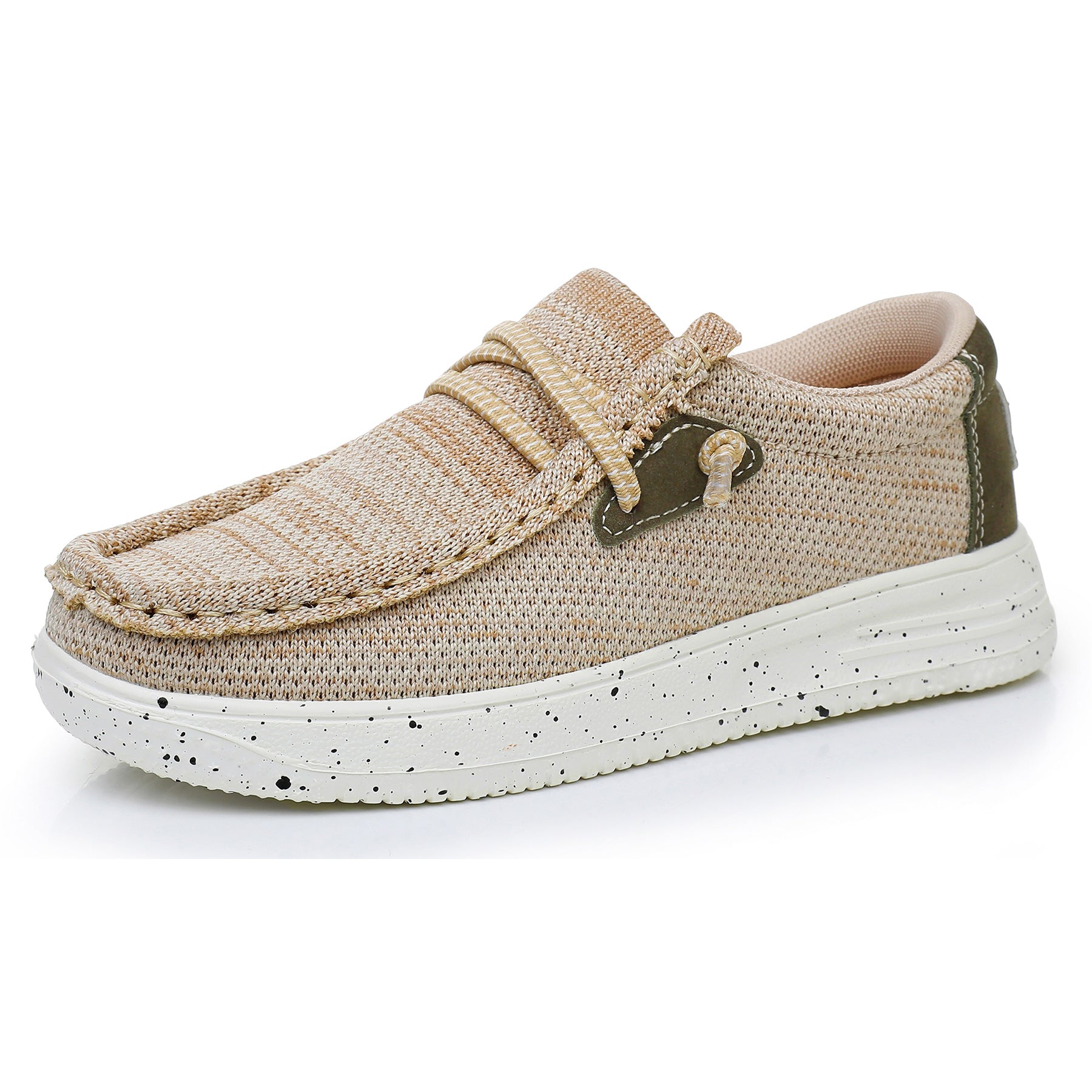 Apakowa Kids Boys Girls Slip On Loafers Boat Shoes for Toddler Little/Big Kid-XFQ127-LightBrown