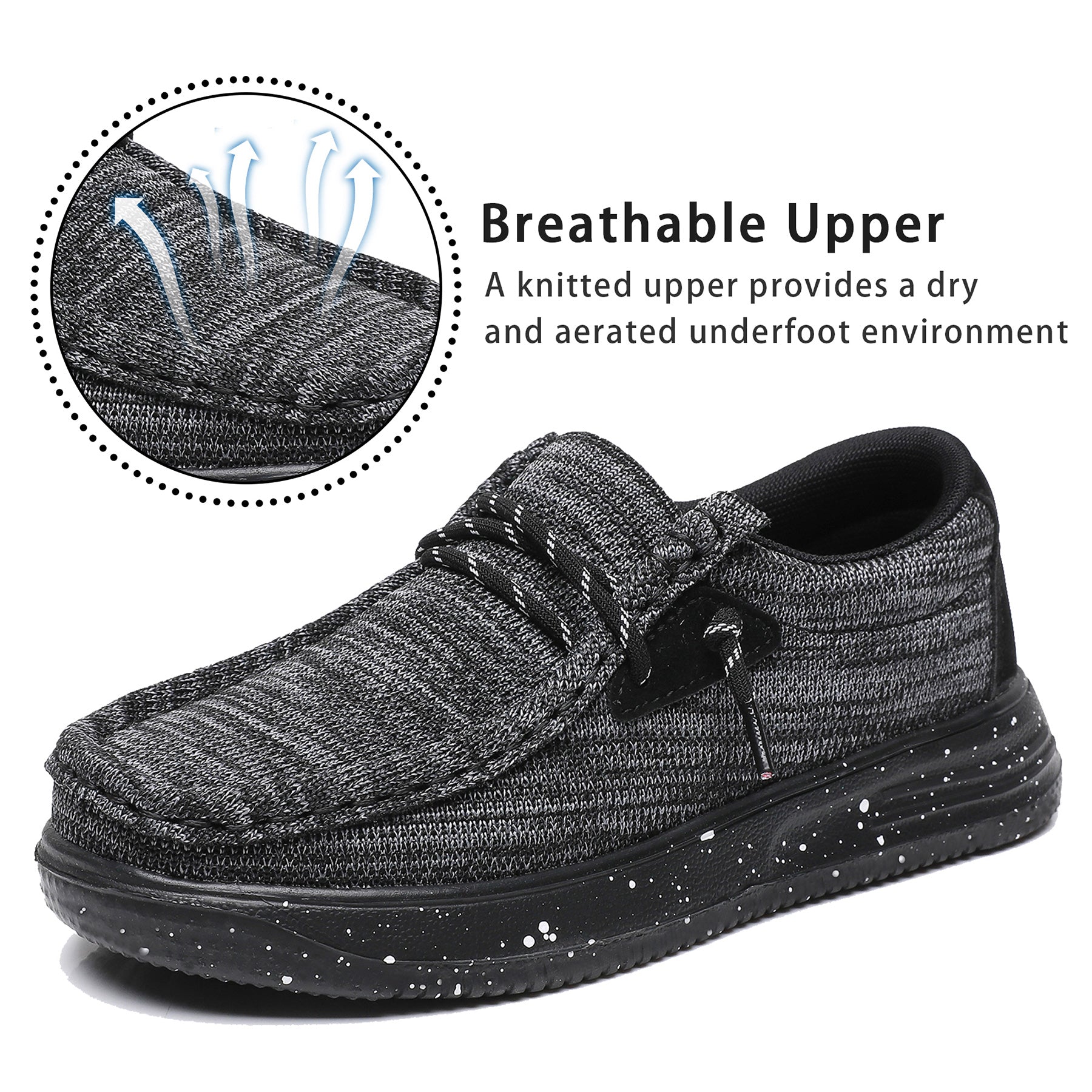 Apakowa Kids Boys Girls Slip On Loafers Boat Shoes for Toddler Little/Big Kid-XFQ127-Black