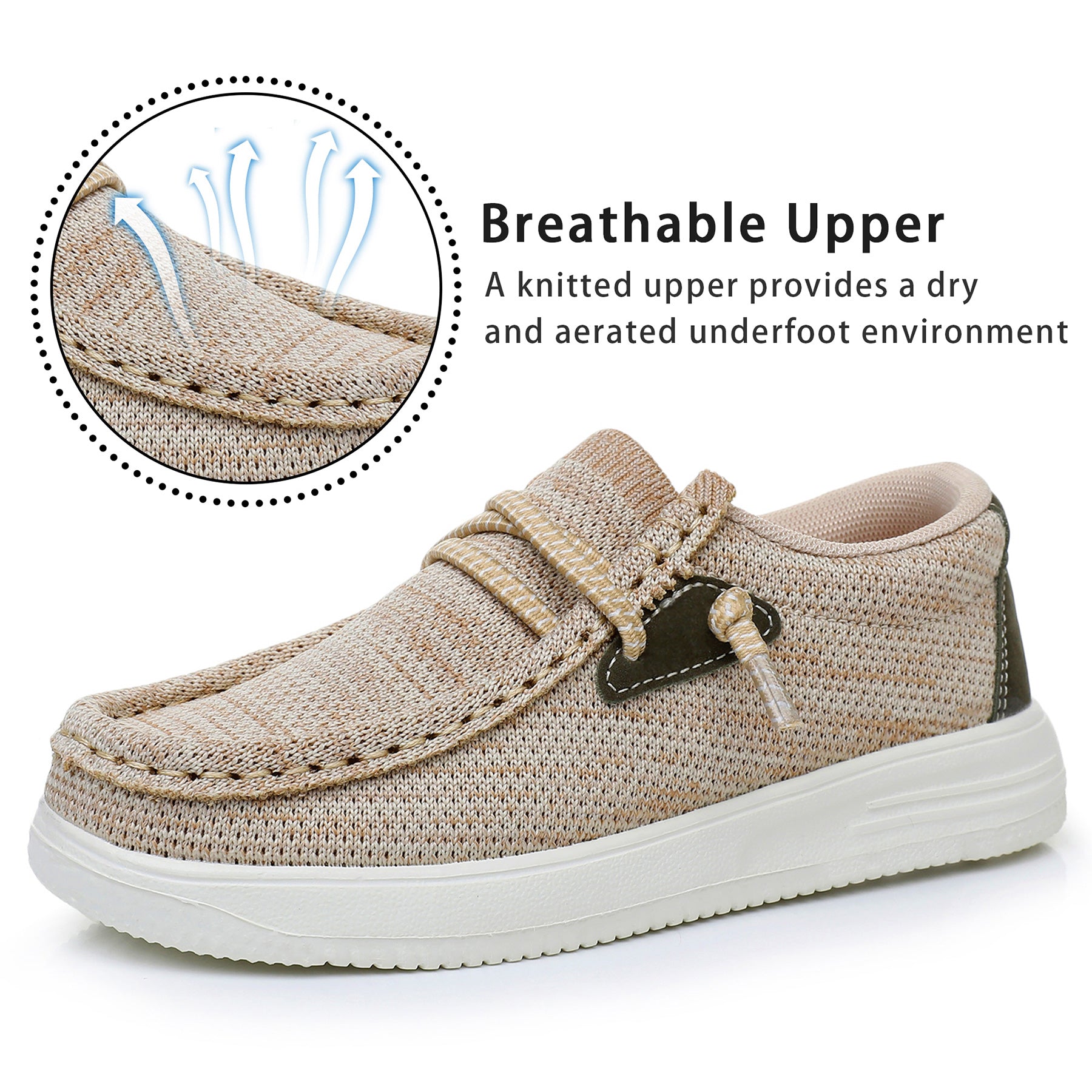 Apakowa Kids Boys Girls Slip On Loafers Boat Shoes for Toddler Little/Big Kid-XFQ127-LightBrown