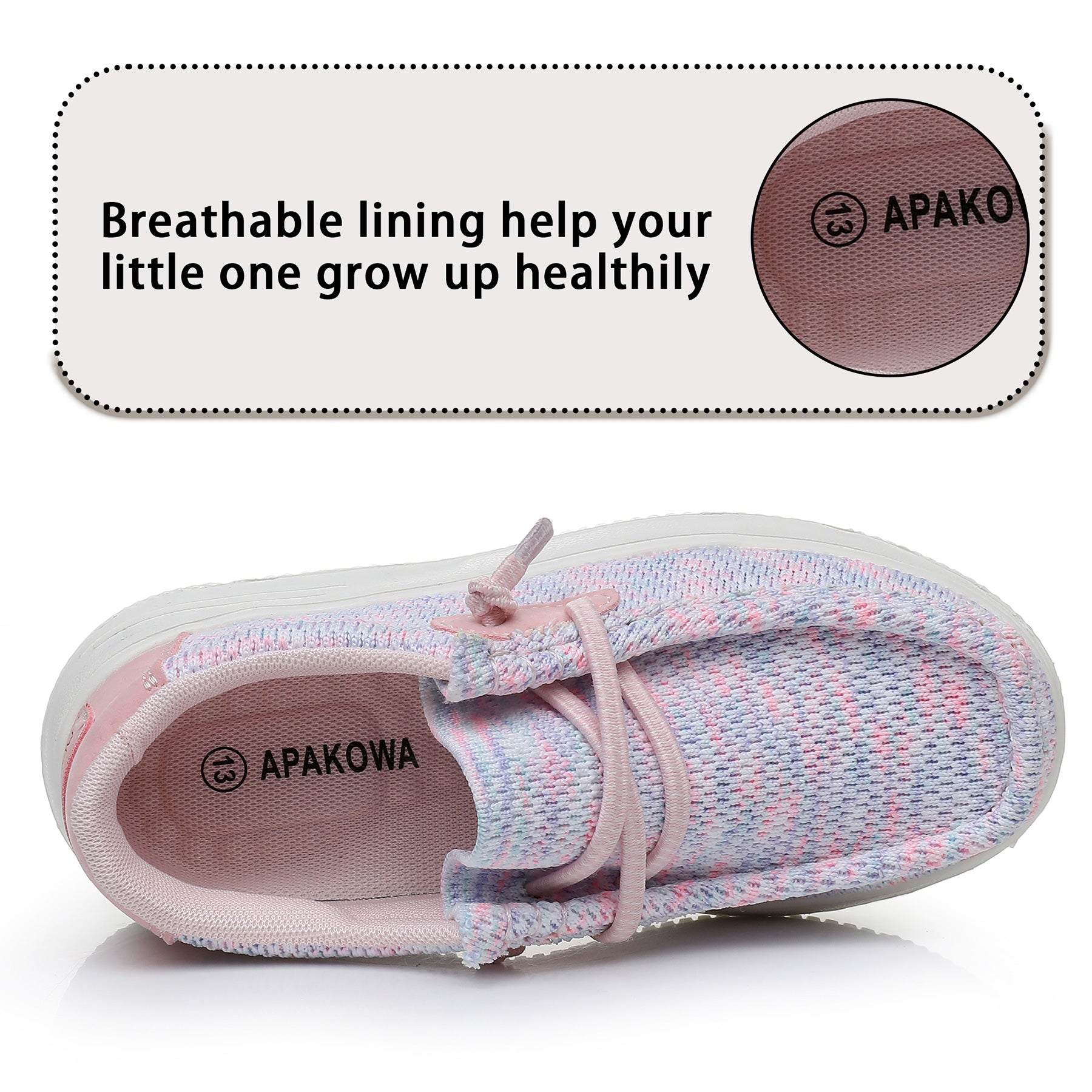 Apakowa Kids Boys Girls Loafers Slip On Boat Shoes for Toddler Little/Big Kid-XFQ520-Rainbow