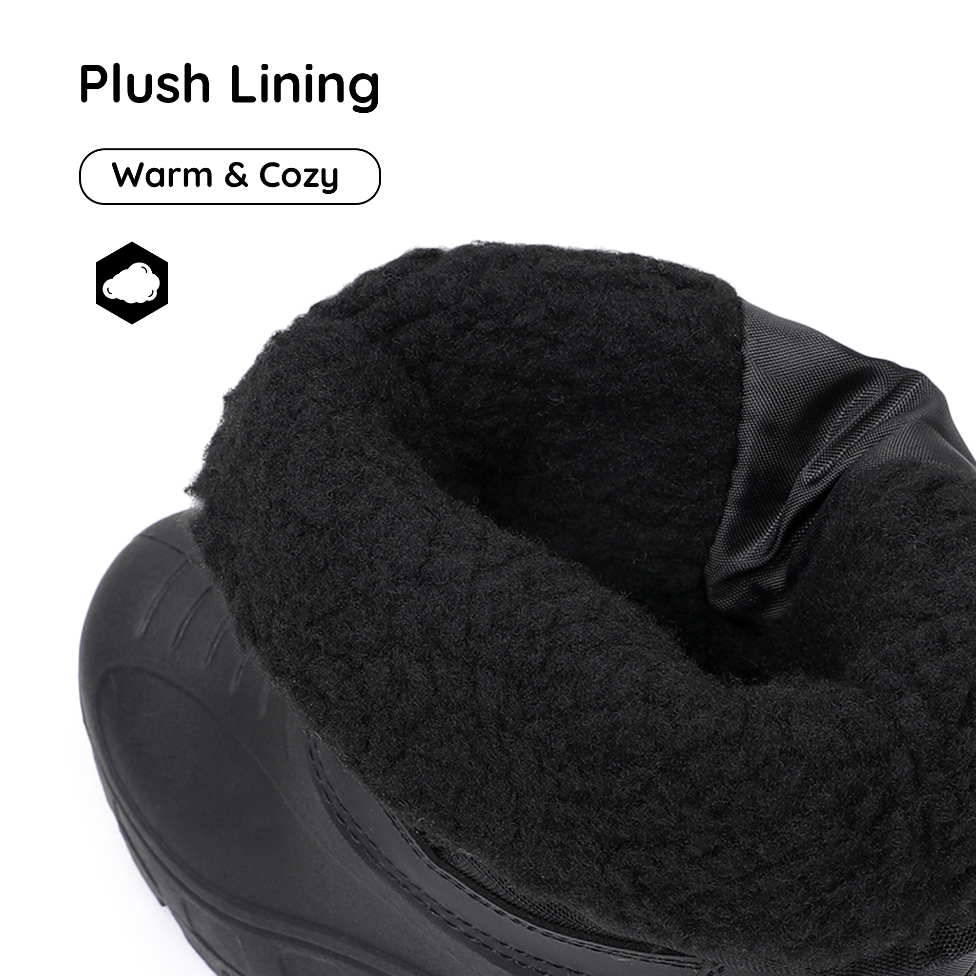 Apakowa Boys Girls Snow Boots Outdoor Slip Resistant Insulated Waterproof Winter Snow Boots (Toddler/Little Kid/Big Kid)-H2303-Black