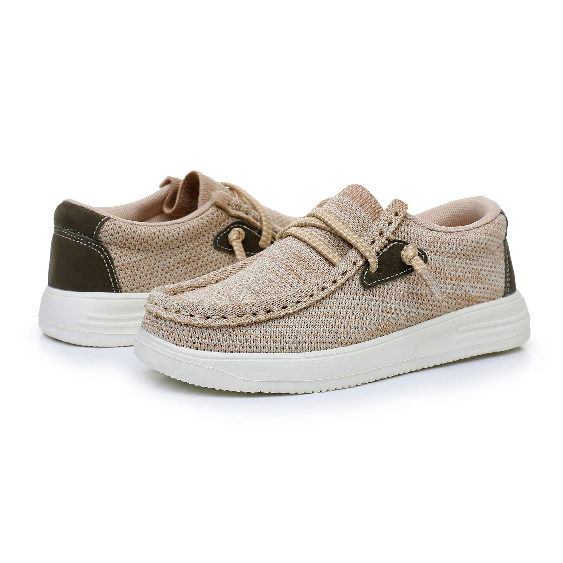 Apakowa Kids Boys Girls Slip On Loafers Boat Shoes for Toddler Little/Big Kid-XFQ127-LightBrown