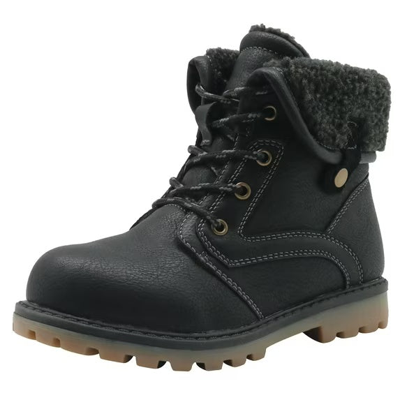 Apakowa New Boy's Winter Snow Boots (Toddler/Little Kid)-LC781-Black