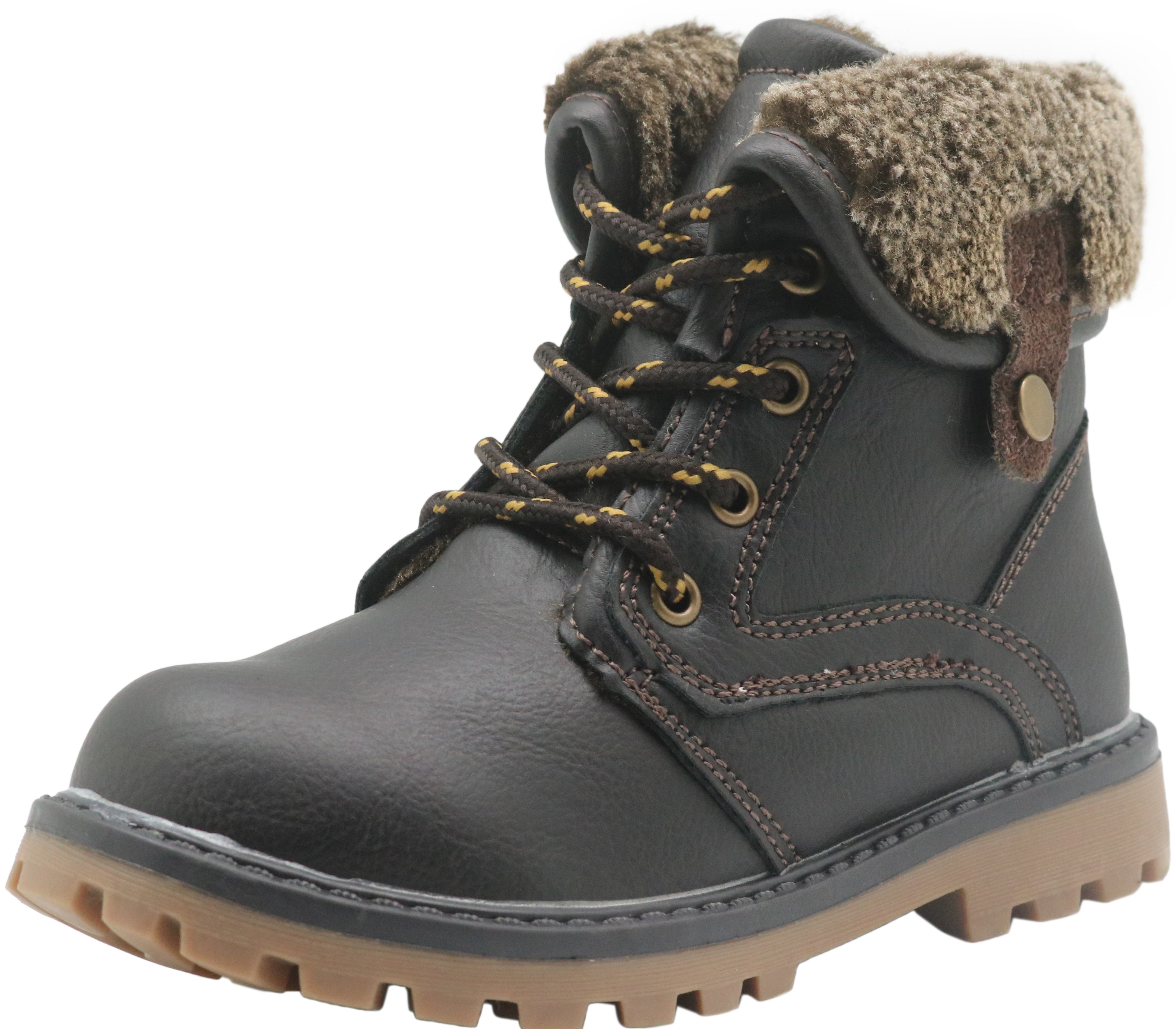 Apakowa New Boy's Winter Snow Boots (Toddler/Little Kid)-LC781-Brown