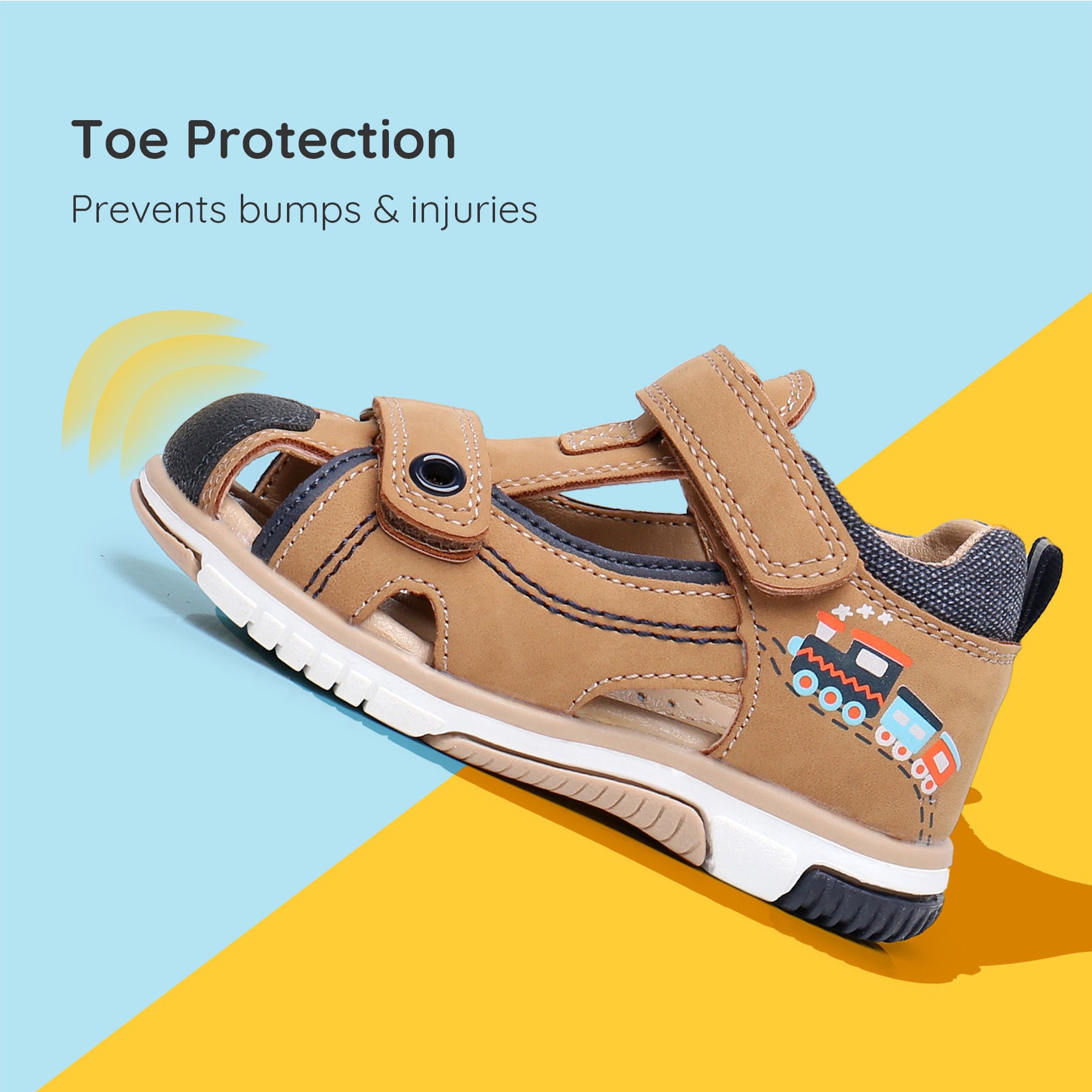 Apakowa Toddler Boys Sandals with Arch Suppoer BSD1021-camel