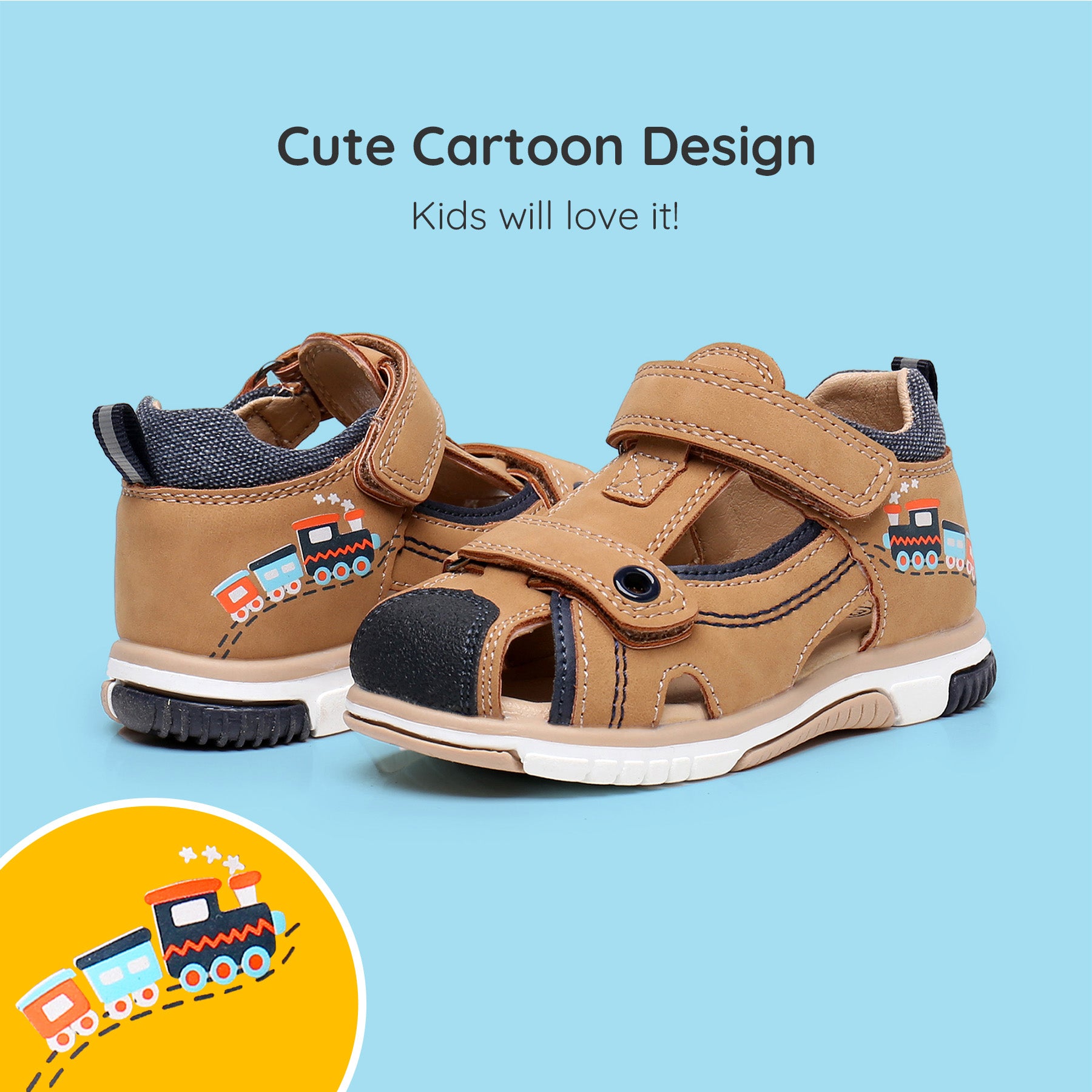 Apakowa Toddler Boys Sandals with Arch Suppoer BSD1021-camel