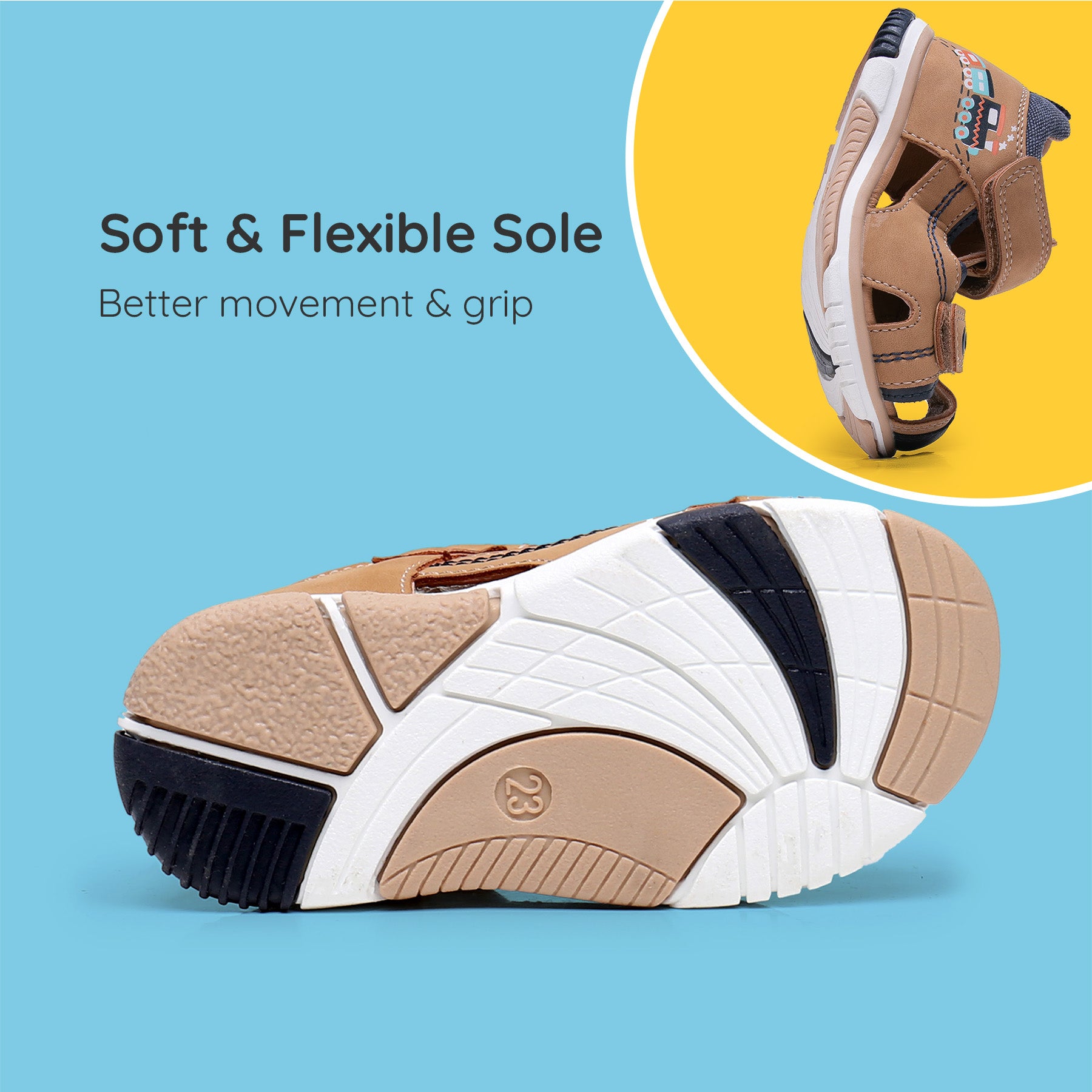 Apakowa Toddler Boys Sandals with Arch Suppoer BSD1021-camel