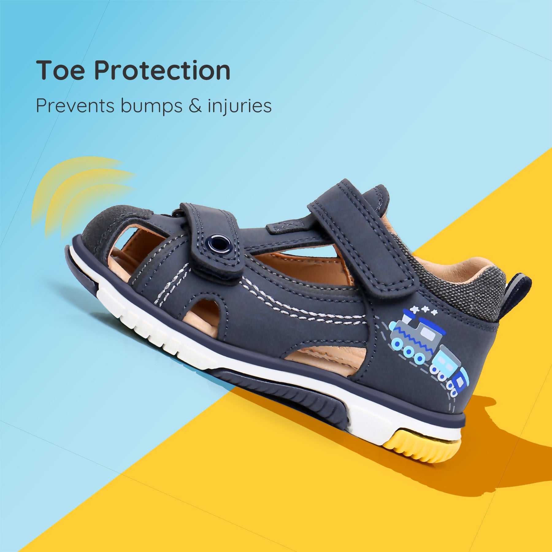 Apakowa Toddler Boys Sandals with Arch Suppoer BSD1021-navy