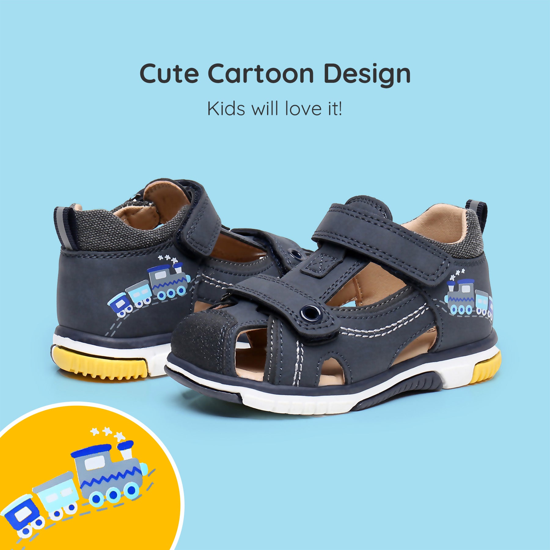 Apakowa Toddler Boys Sandals with Arch Suppoer BSD1021-navy