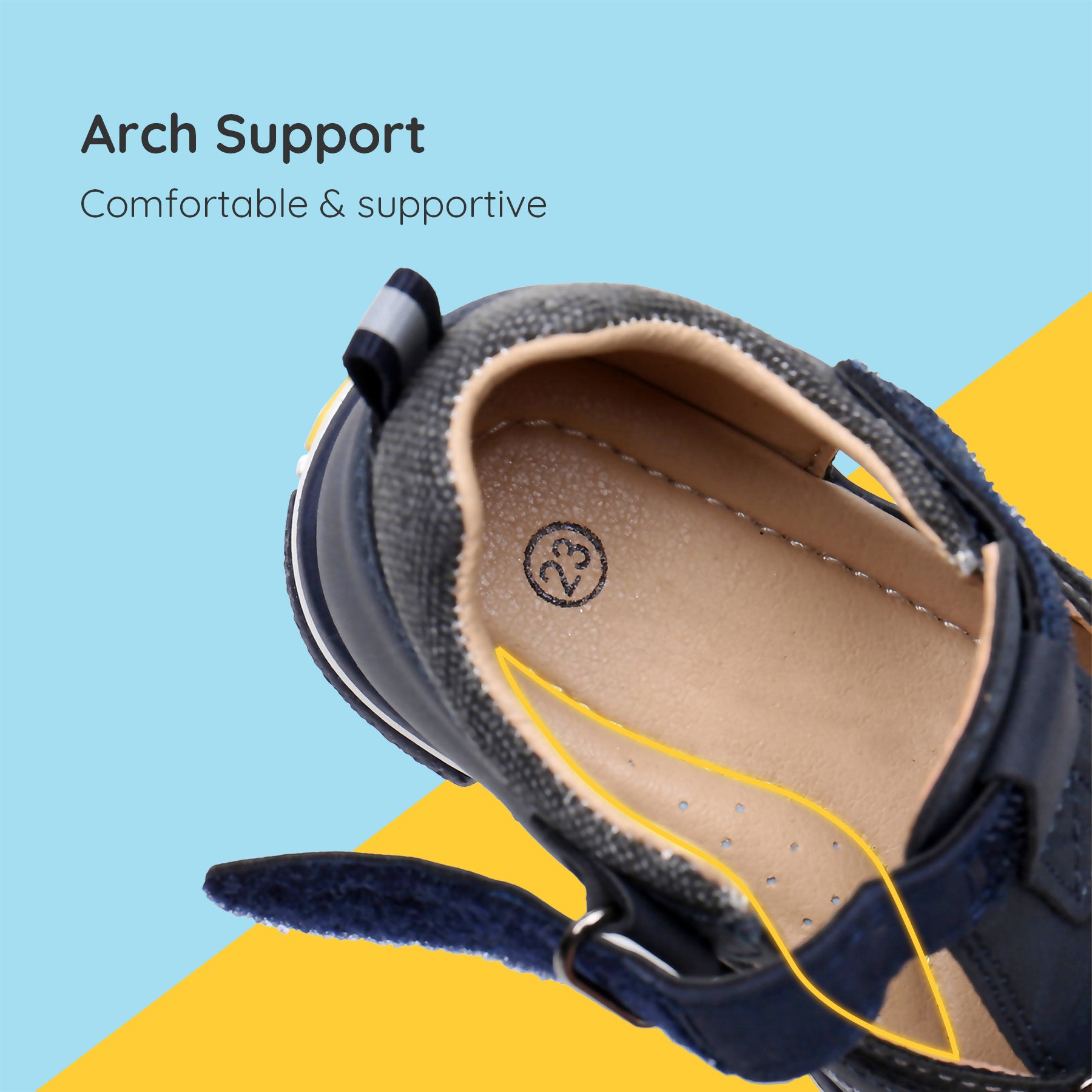 Apakowa Toddler Boys Sandals with Arch Suppoer BSD1021-navy