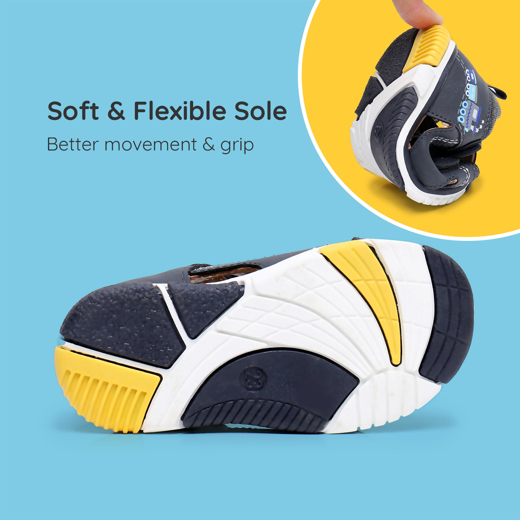 Apakowa Toddler Boys Sandals with Arch Suppoer BSD1021-navy