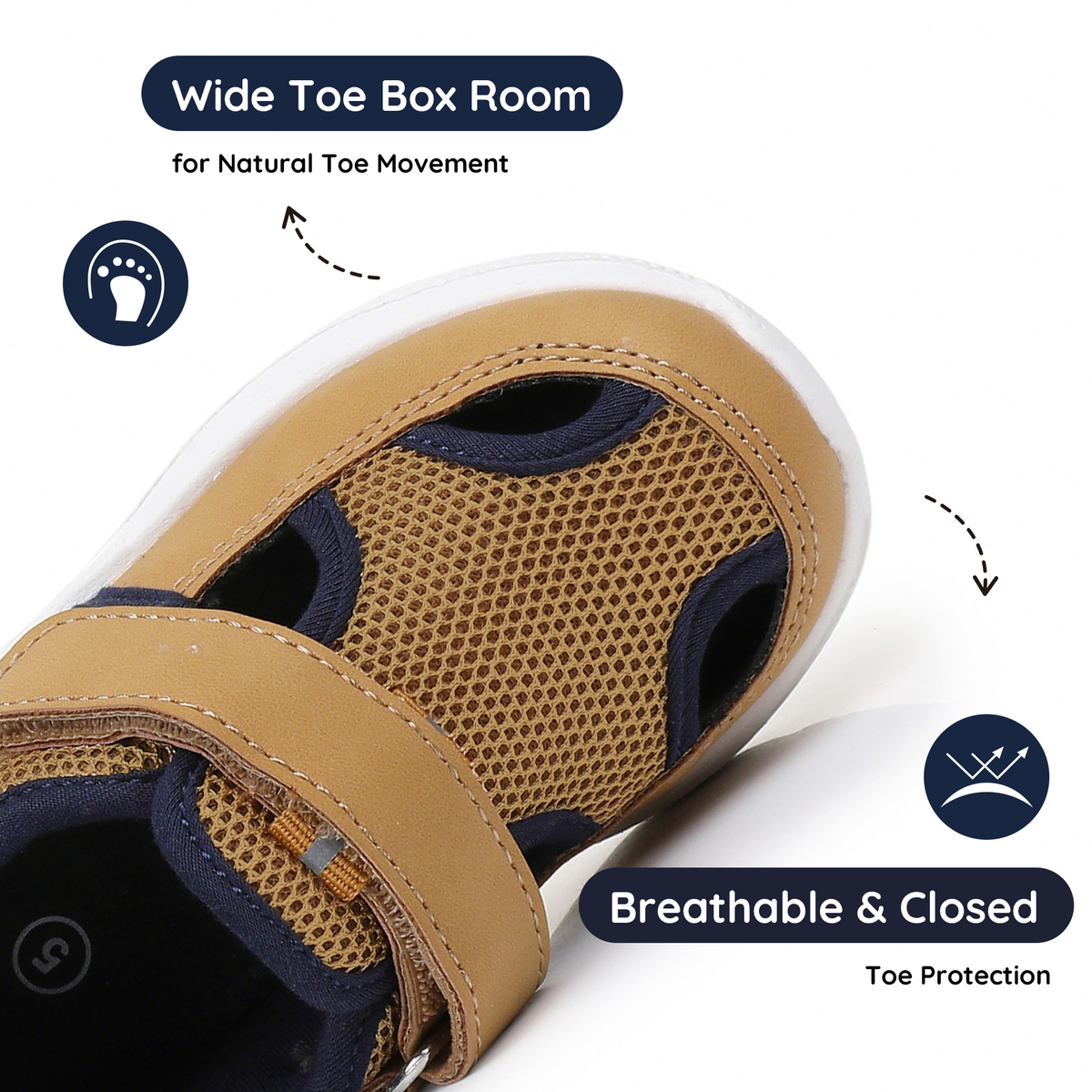Blikcon Infant & Toddler Boys and Girls Closed-Toe Sandals – Breathable Mesh First Walker Shoes with Adjustable Strap, Lightweight Non-Slip Summer Shoes for 6–24 Months