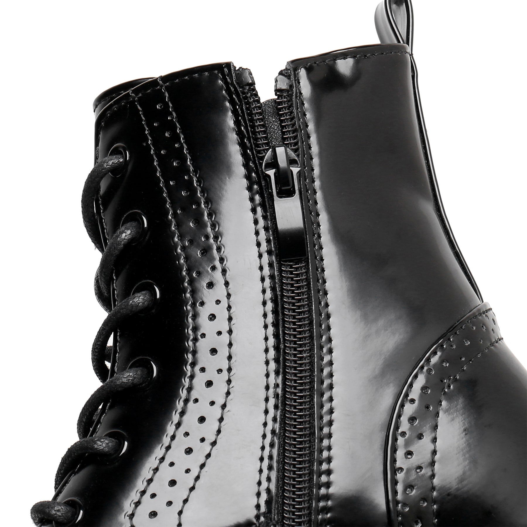 Apakowa Kids Gilrs Combat Boots with Side Zipper for Little/Big Kid-DY101-Lightblack