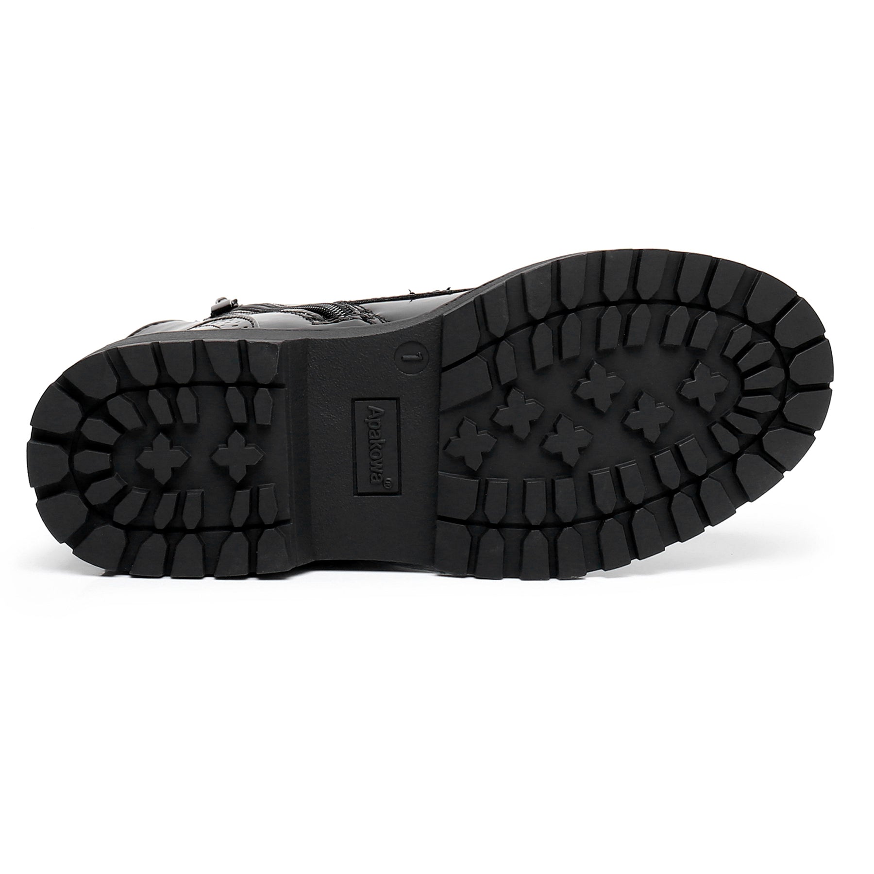Apakowa Kids Gilrs Combat Boots with Side Zipper for Little/Big Kid-DY101-Lightblack