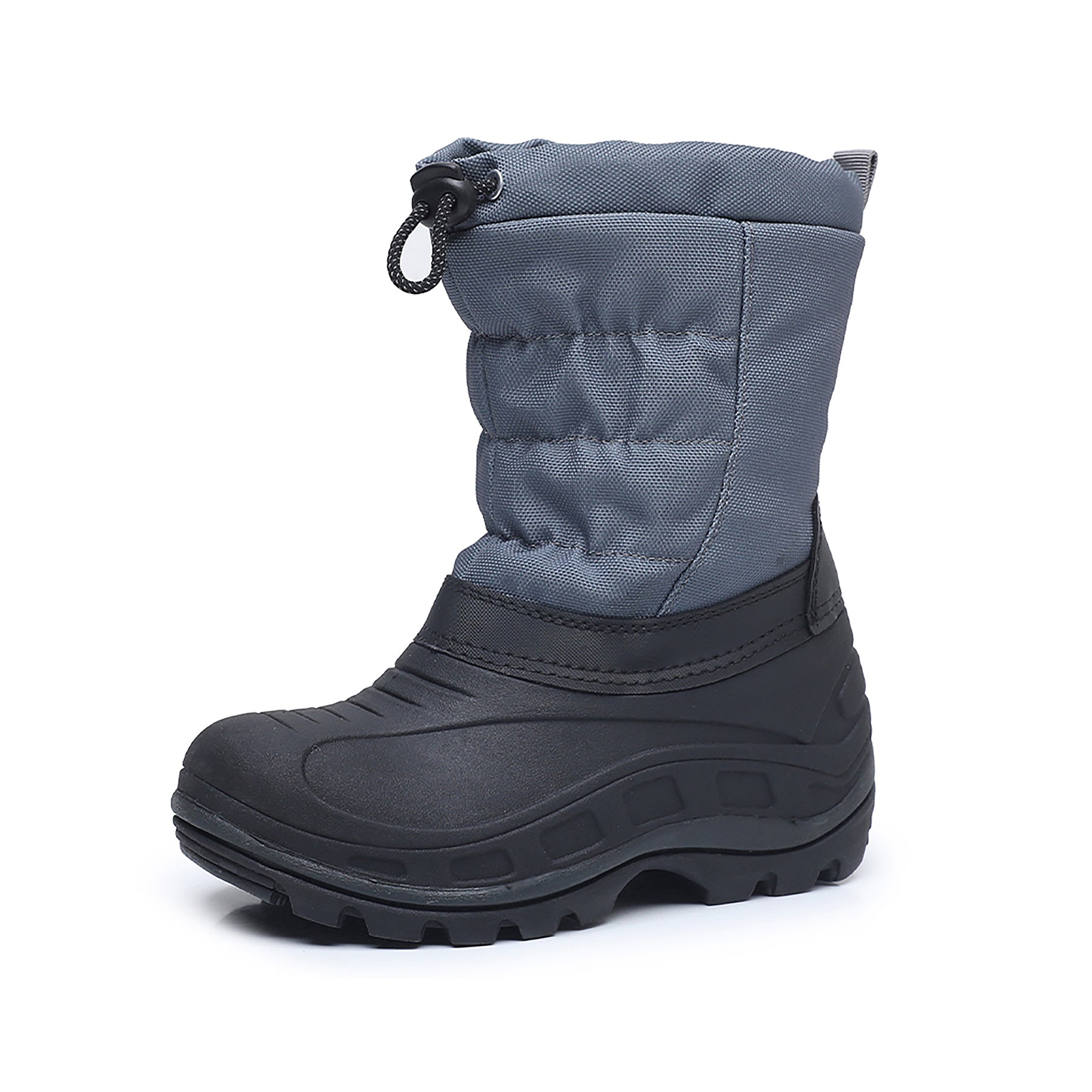 Apakowa Boys Girls Snow Boots Outdoor Slip Resistant Insulated Waterproof Winter Snow Boots (Toddler/Little Kid/Big Kid)-H2303-BlackGrey