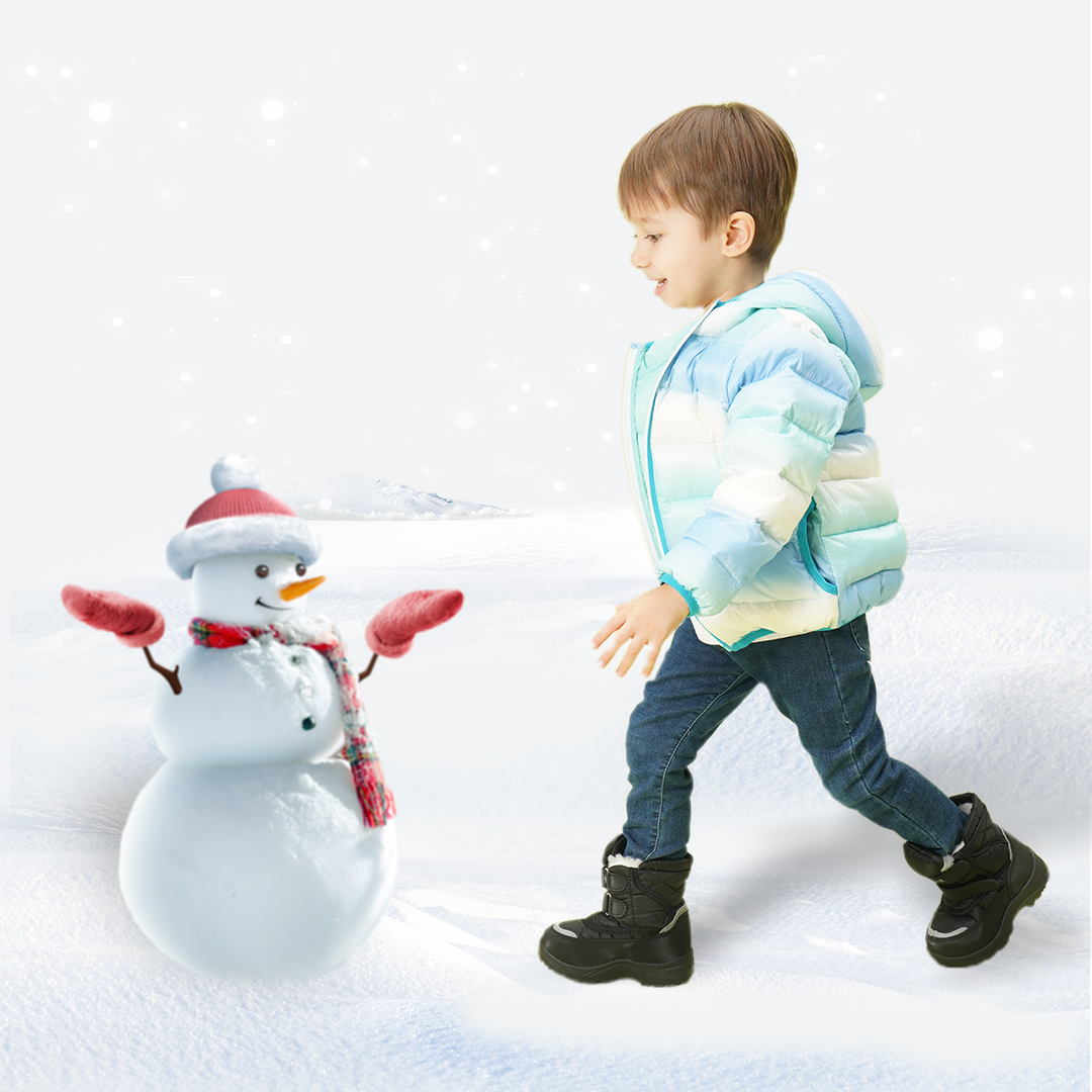 Apakowa Boys Water-resistant Snow Bootswith Hook & Loop for Toddler/Little Kid-DJJDFNQ-H3305NEW-Black