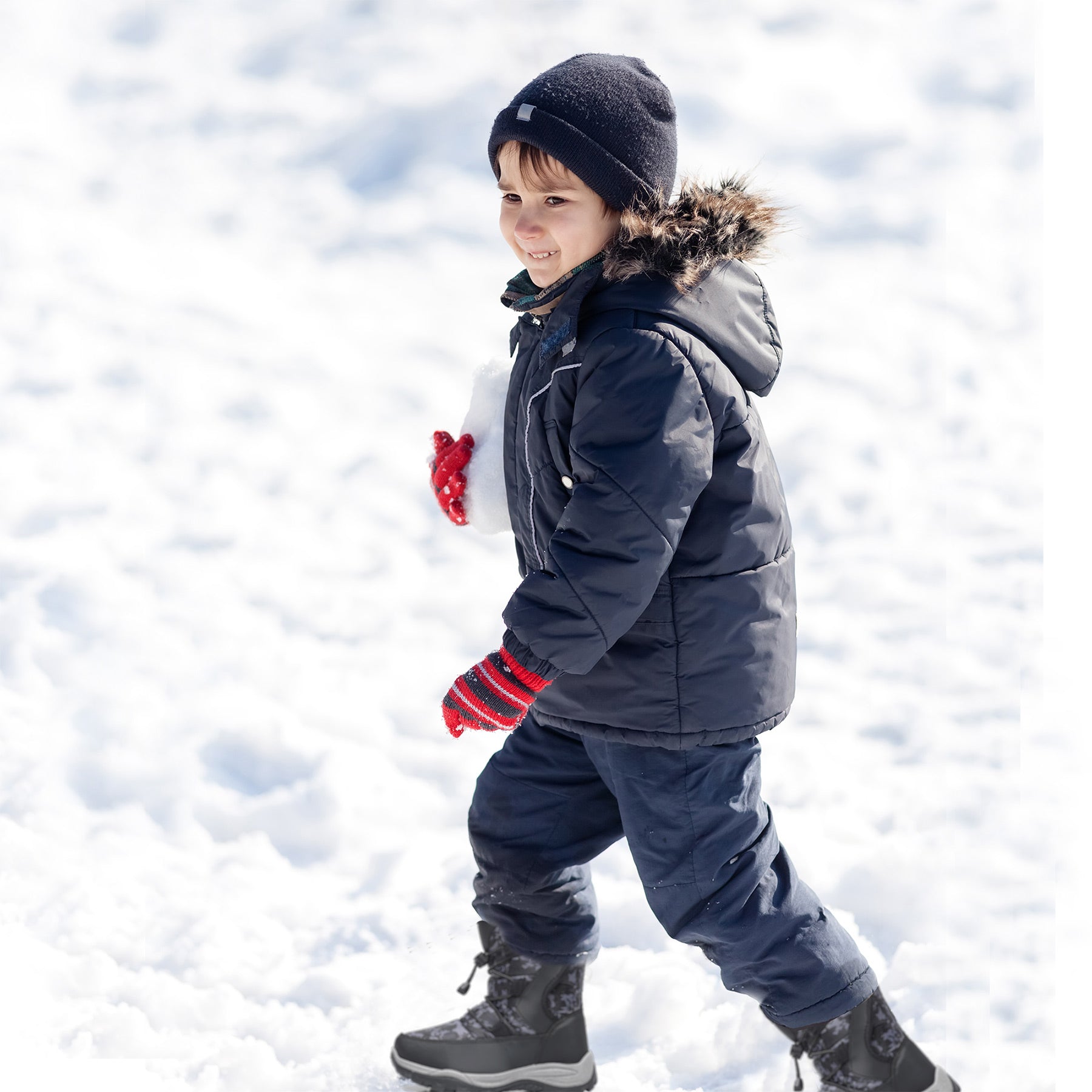 Apakowa Kids Boys Girls Cold Weather Water Resistant Winter Snow Boots (Toddler/Little Kid/Big Kid)-H7321-Black