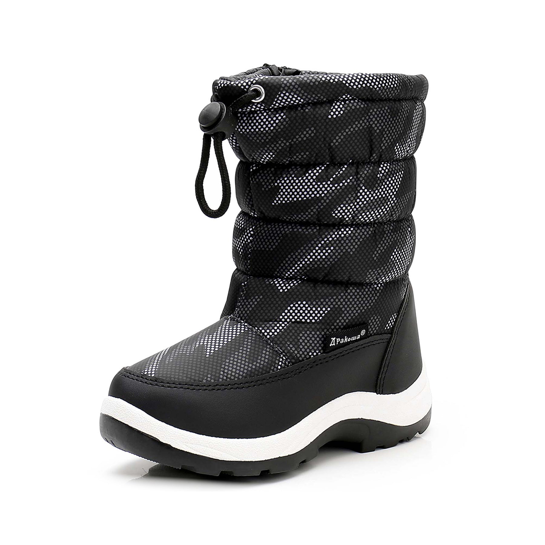 Apakowa Kids Boys Cold Weather Water Resistant Winter Snow Boots (Toddler/Little Kid/Big Kid)-FXJNKZK-H8326-black