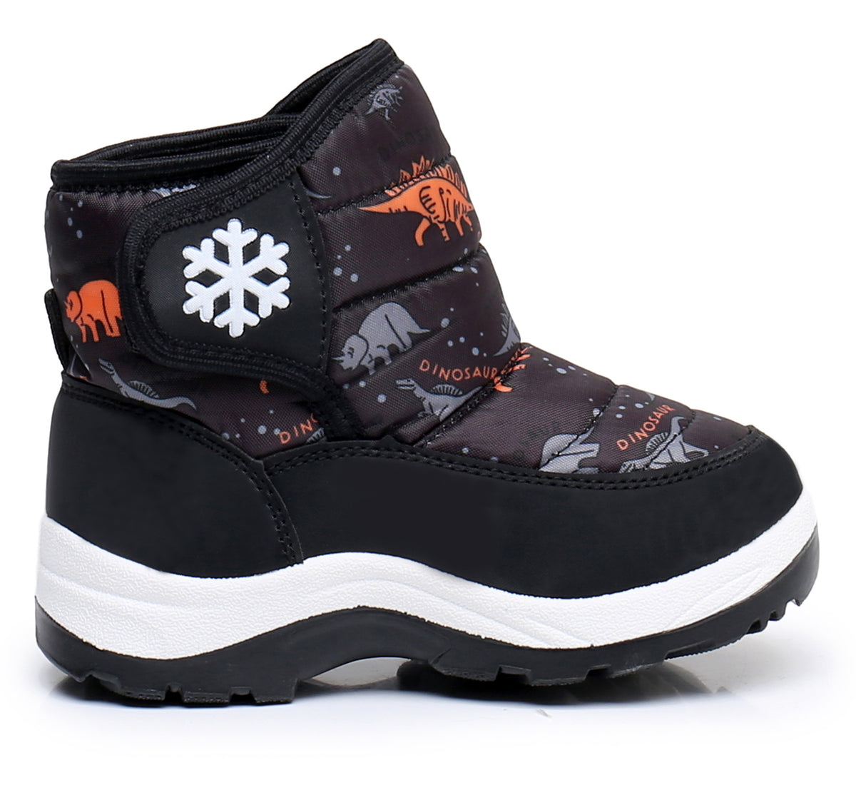 Blikcon Boys Girls Snow Boots Water Resistance Cold Weather Winter Boots-HDL010-BlackDinosaur
