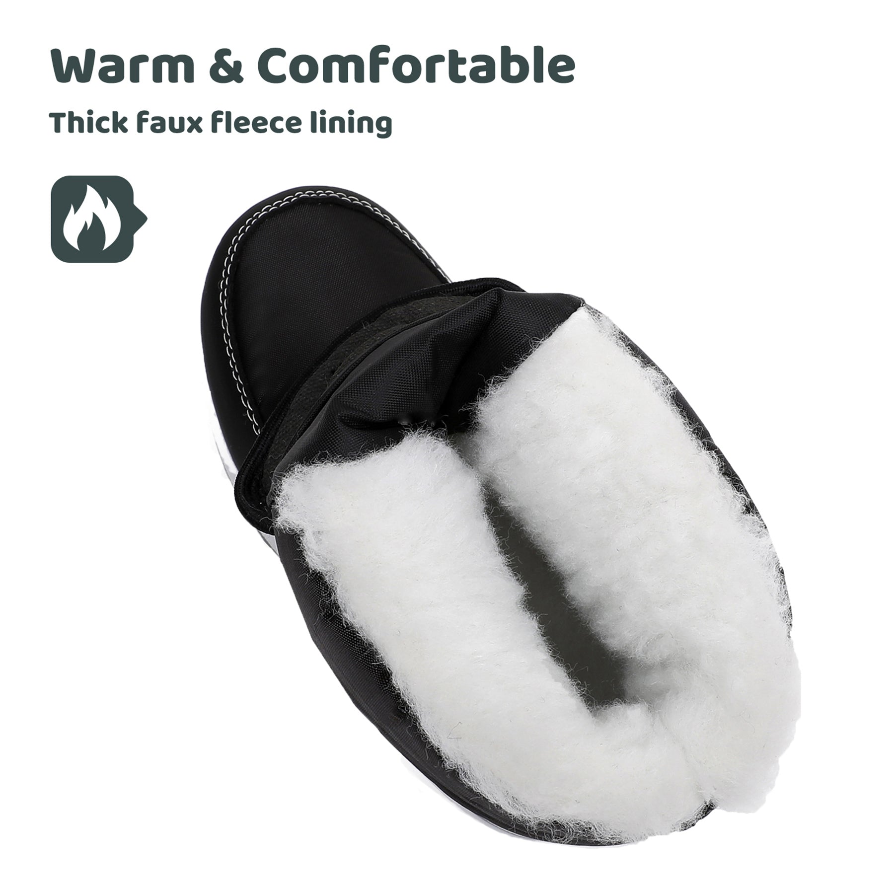 Apakowa Boys Water Resistance Snow Boots for Toddler/Little Kid-FXJFSZK-HDL020-Black