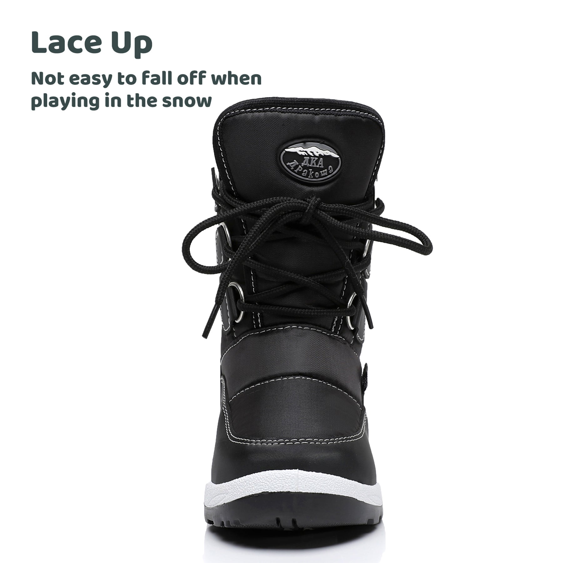 Apakowa Boys Water Resistance Snow Boots for Toddler/Little Kid-FXJFSZK-HDL020-Black