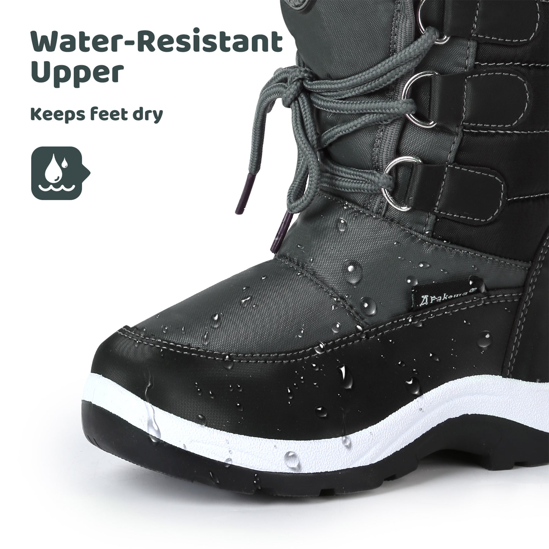 Apakowa Boys Water Resistance Snow Boots for Toddler/Little Kid-FXJFSZK-HDL020-Gray