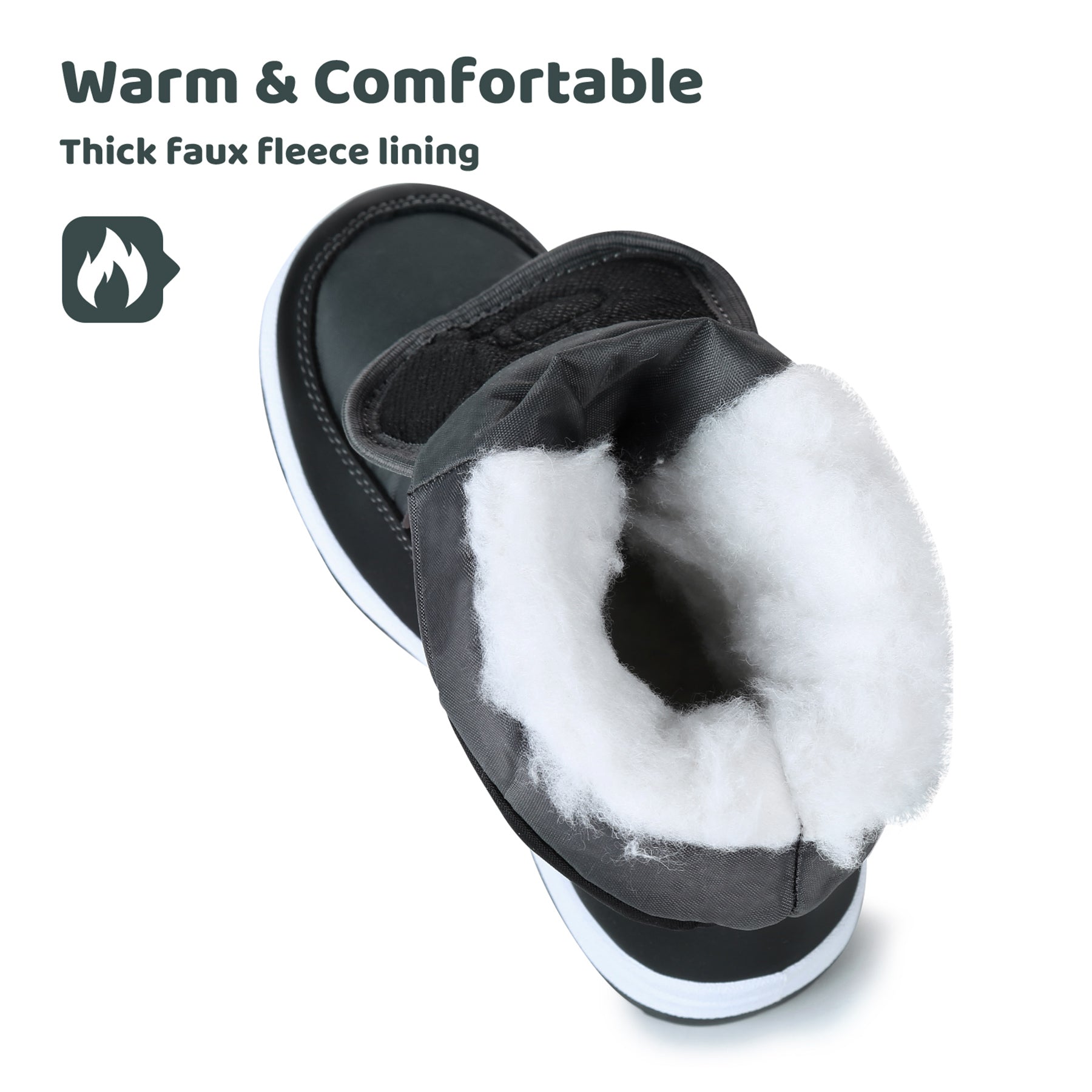 Apakowa Boys Water Resistance Snow Boots for Toddler/Little Kid-FXJFSZK-HDL020-Gray