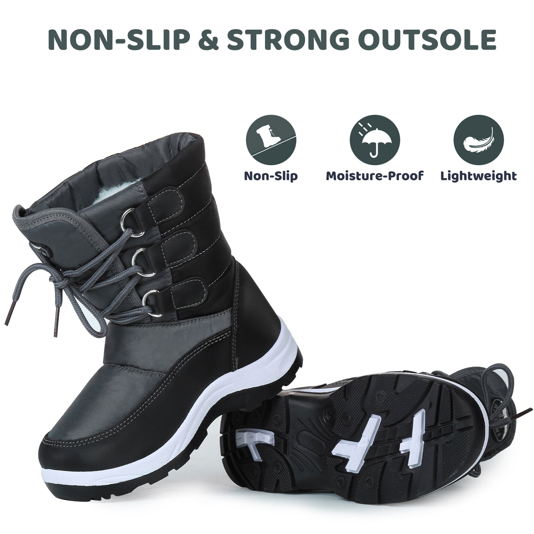 Apakowa Boys Water Resistance Snow Boots for Toddler/Little Kid-FXJFSZK-HDL020-Gray