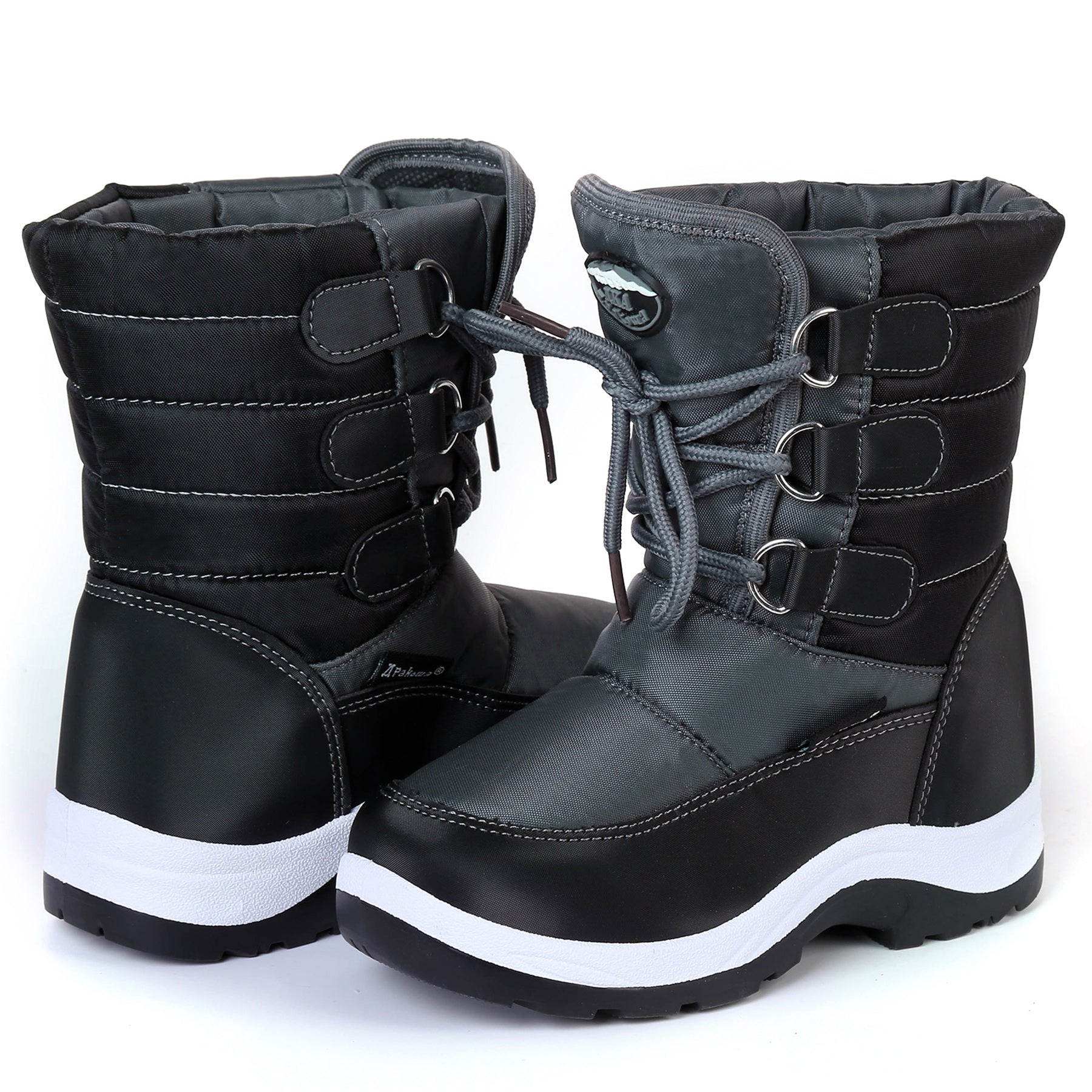 Apakowa Boys Water Resistance Snow Boots for Toddler/Little Kid-FXJFSZK-HDL020-Gray