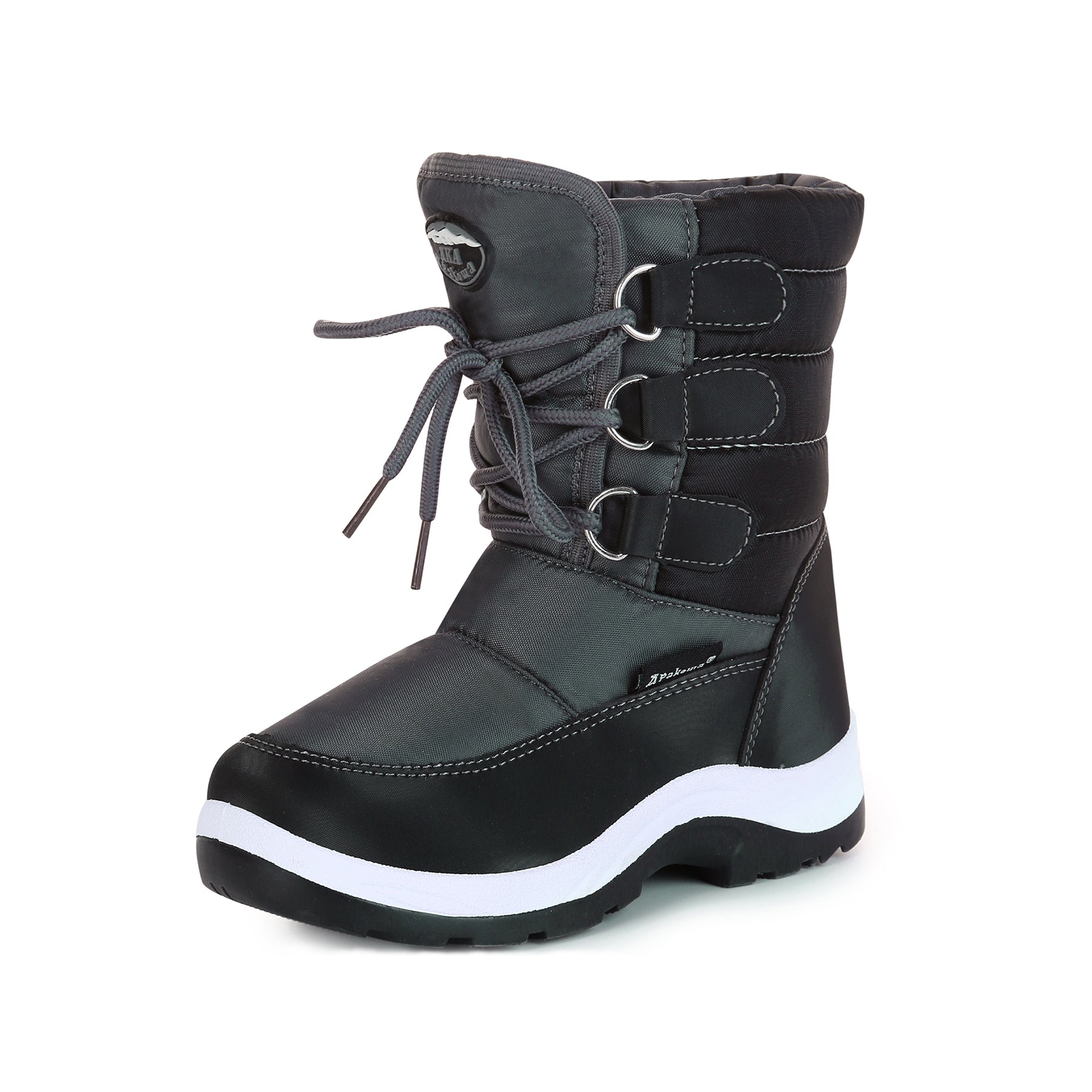 Apakowa Boys Water Resistance Snow Boots for Toddler/Little Kid-FXJFSZK-HDL020-Gray