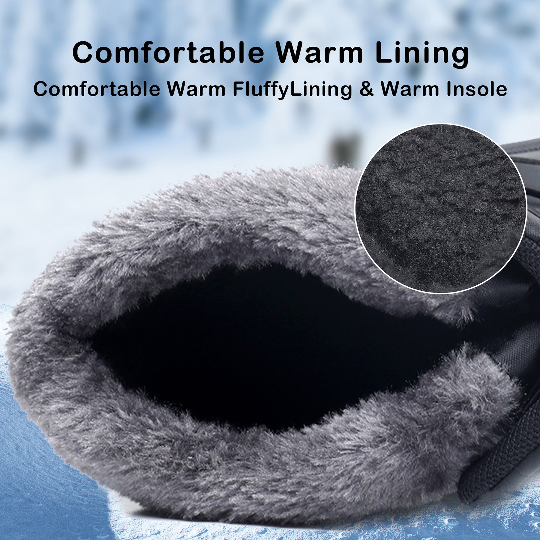 Apakowa Boys Girls Snow Boots Outdoor Slip Resistant Insulated Waterproof Winter Snow Boots (Toddler/Little Kid/Big Kid)-HDL578-BlackGrey