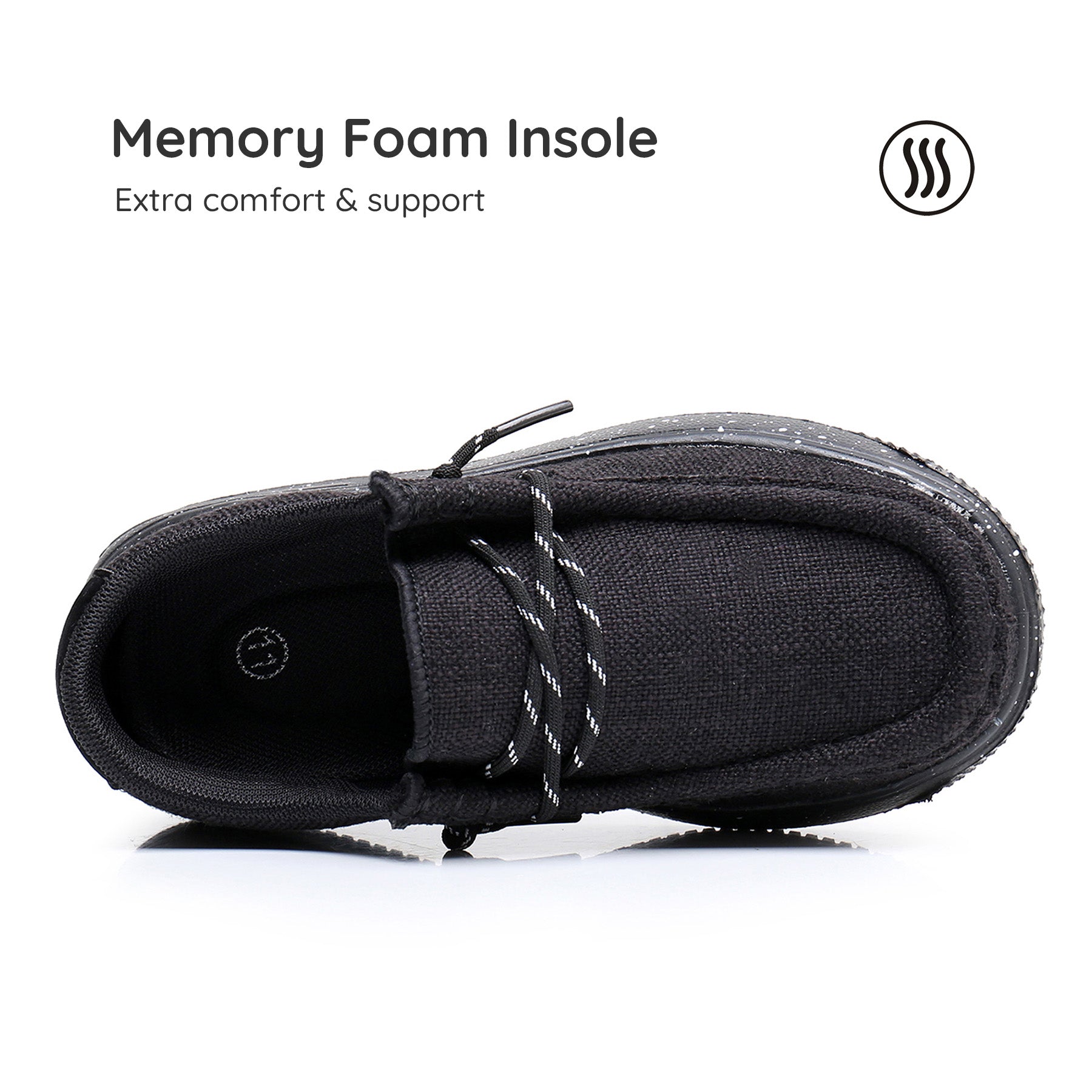 Apakowa Kids Boys Girls Loafers Slip-On Casual Walking Shoes-APA-XFQ325-Black