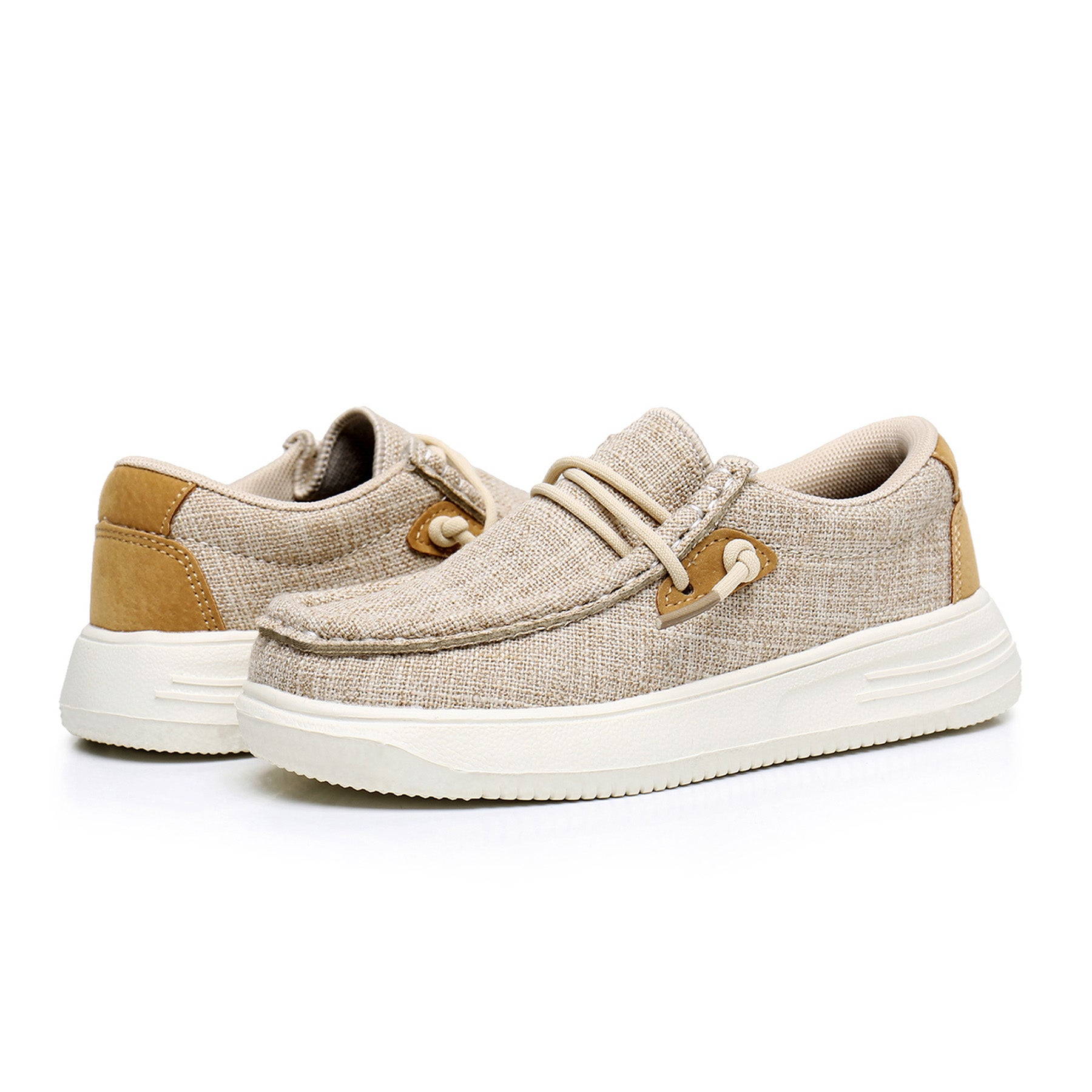 Apakowa Kids Boys Girls Loafers Slip-On Casual Walking Shoes-APA-XFQ325-Brown