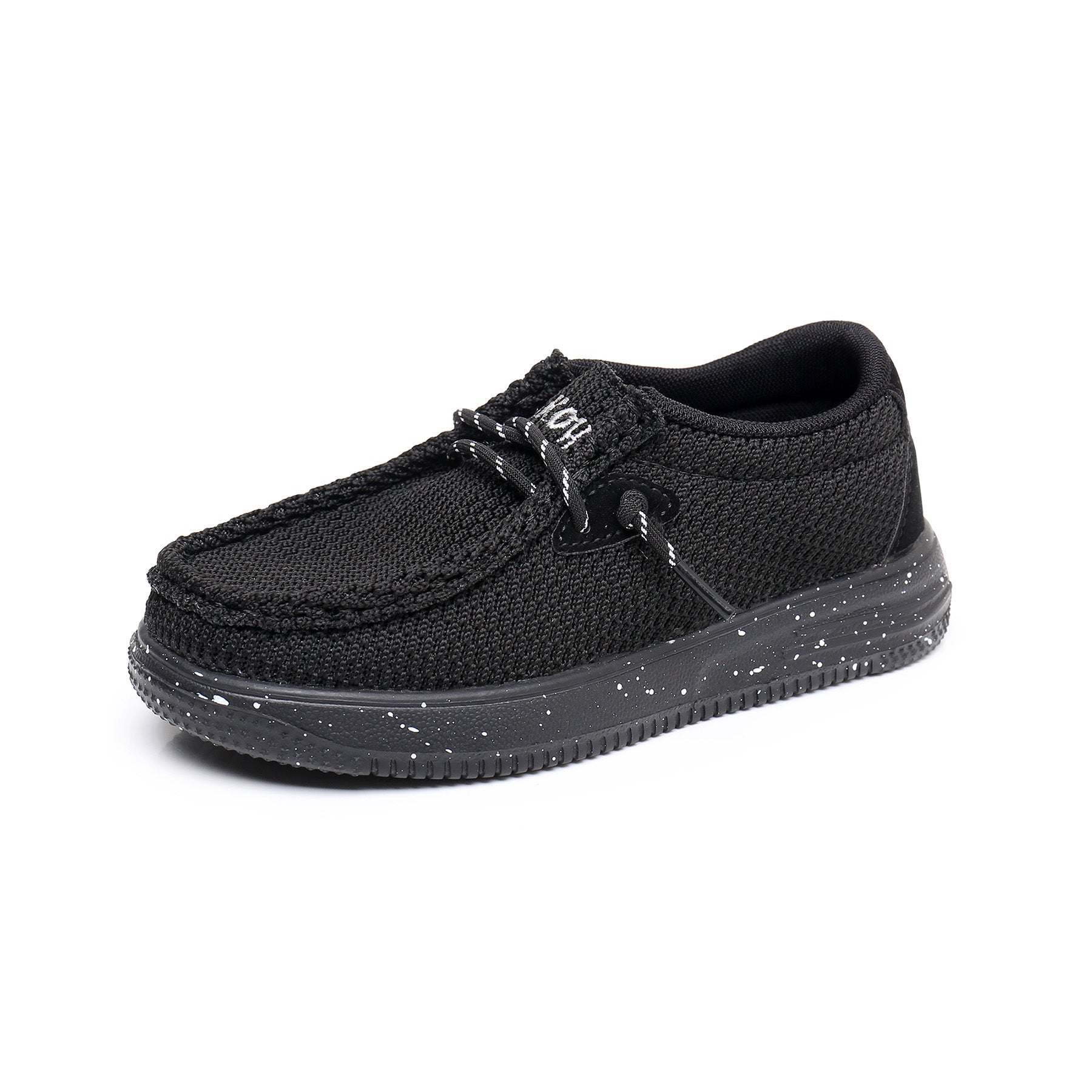 Apakowa Kids Boys Girls Loafers Slip-On Casual Walking Shoes-XFQ627-Black