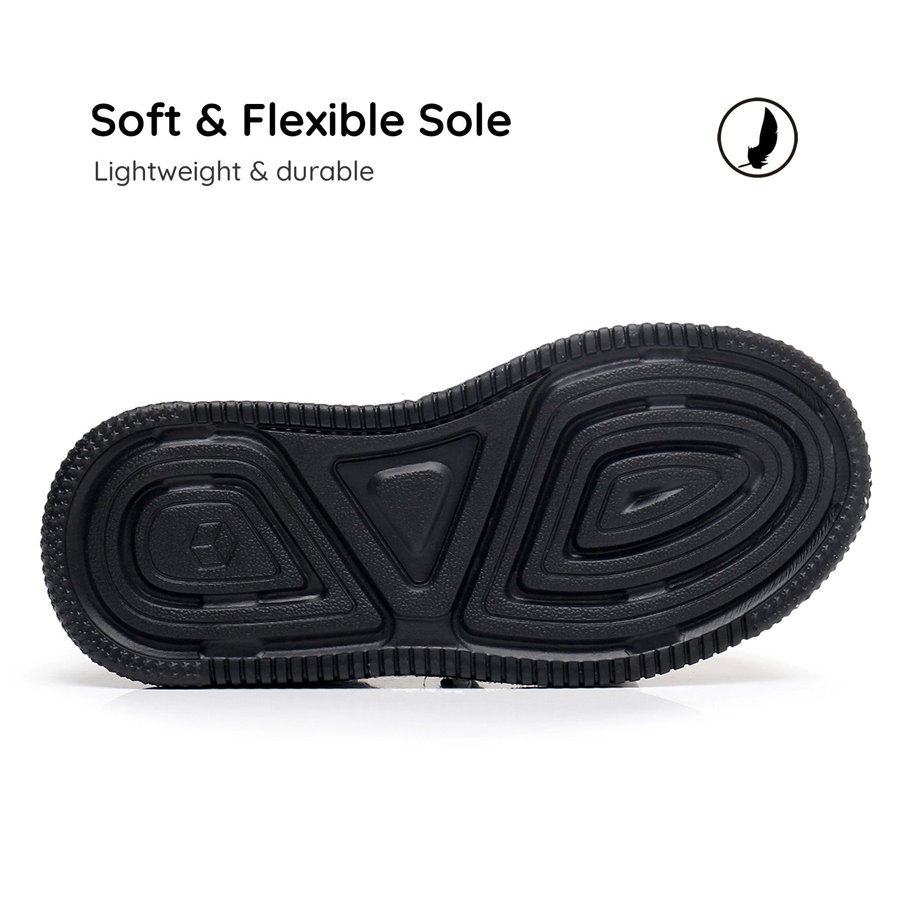 Apakowa Kids Boys Girls Loafers Slip-On Casual Walking Shoes-XFQ627-Black