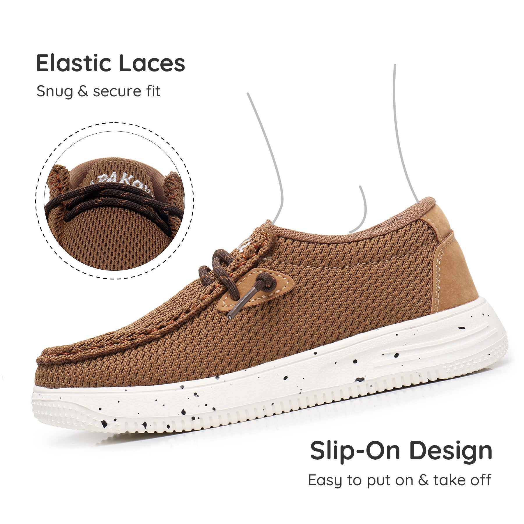 Apakowa Kids Boys Girls Loafers Slip-On Casual Walking Shoes-XFQ627-Brown