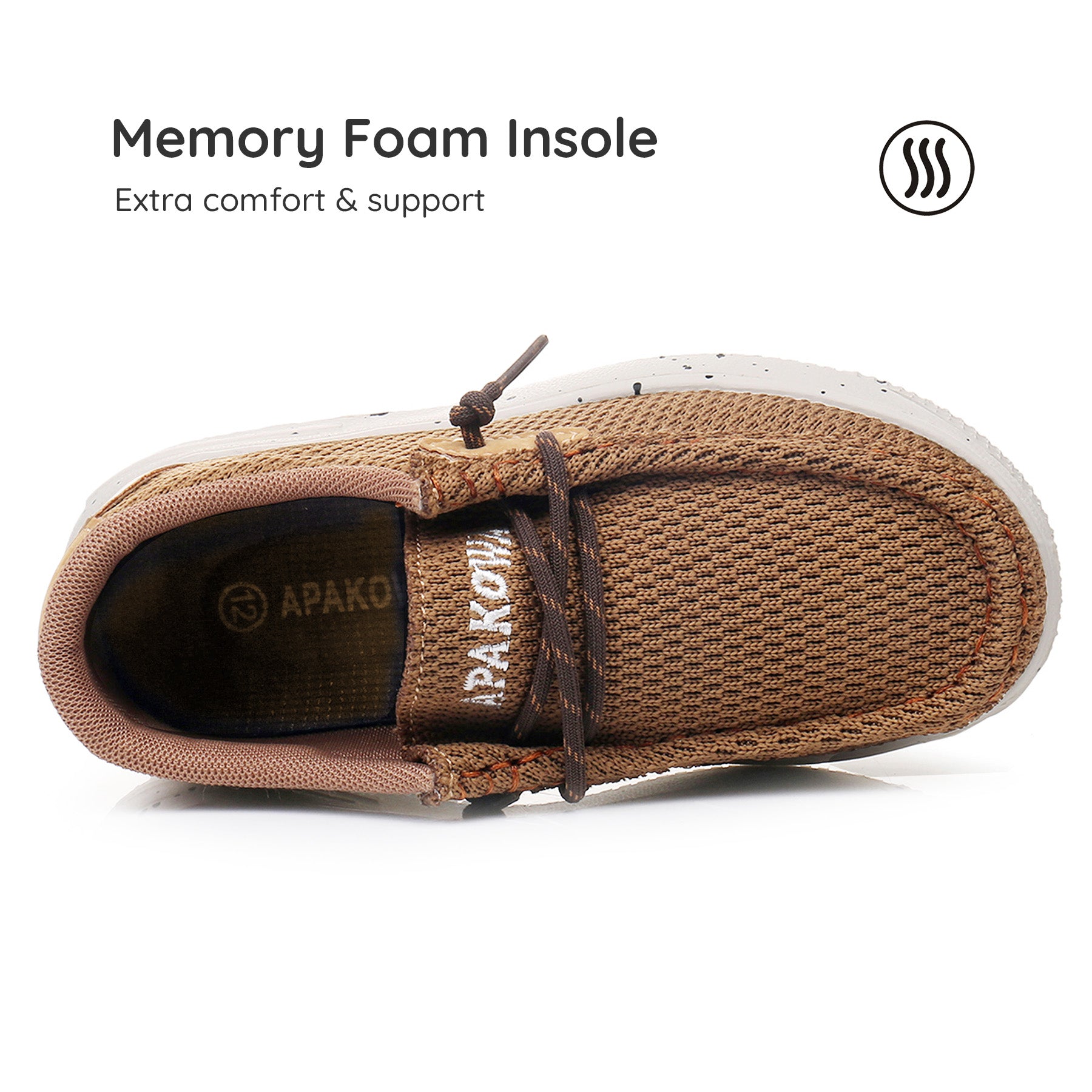 Apakowa Kids Boys Girls Loafers Slip-On Casual Walking Shoes-XFQ627-Brown