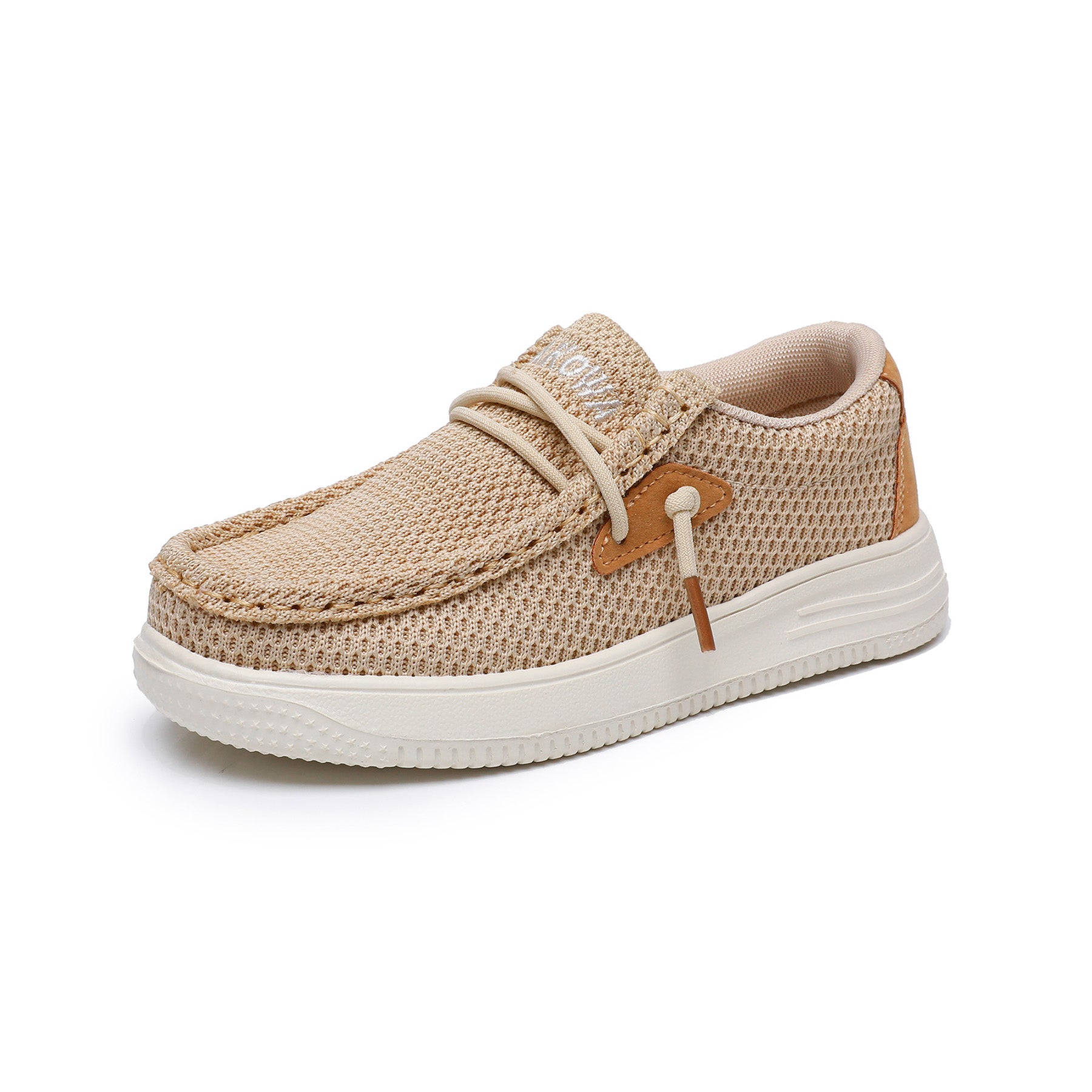 Apakowa Kids Boys Girls Loafers Slip-On Casual Walking Shoes-XFQ627-LightBrown