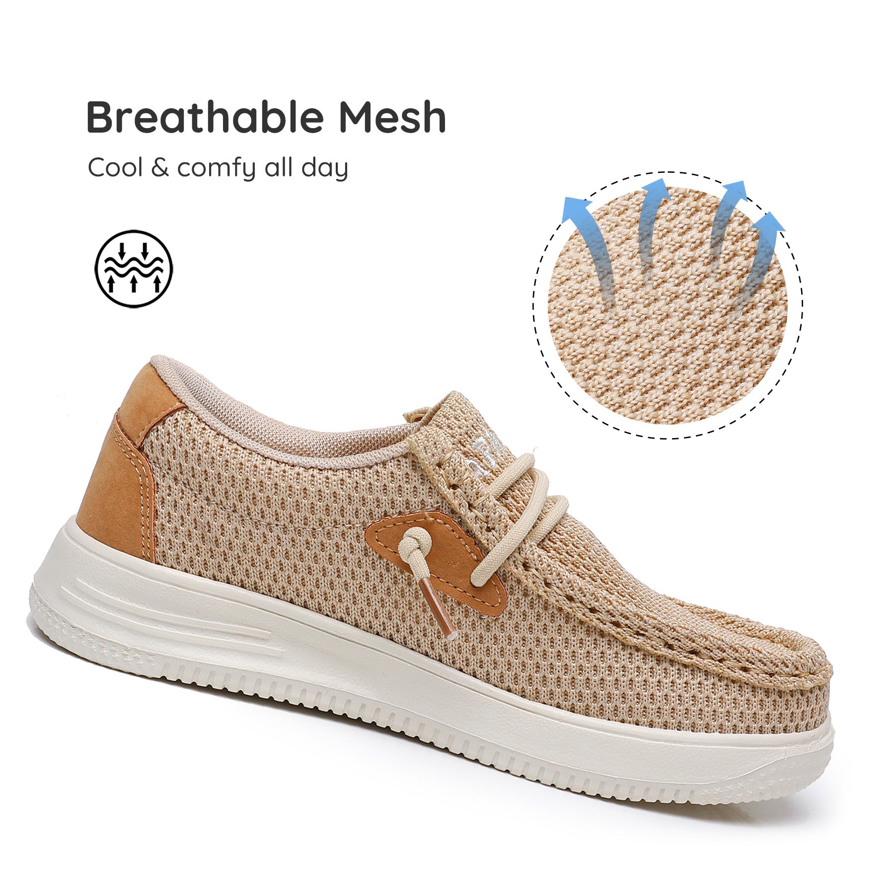 Apakowa Kids Boys Girls Loafers Slip-On Casual Walking Shoes-XFQ627-LightBrown