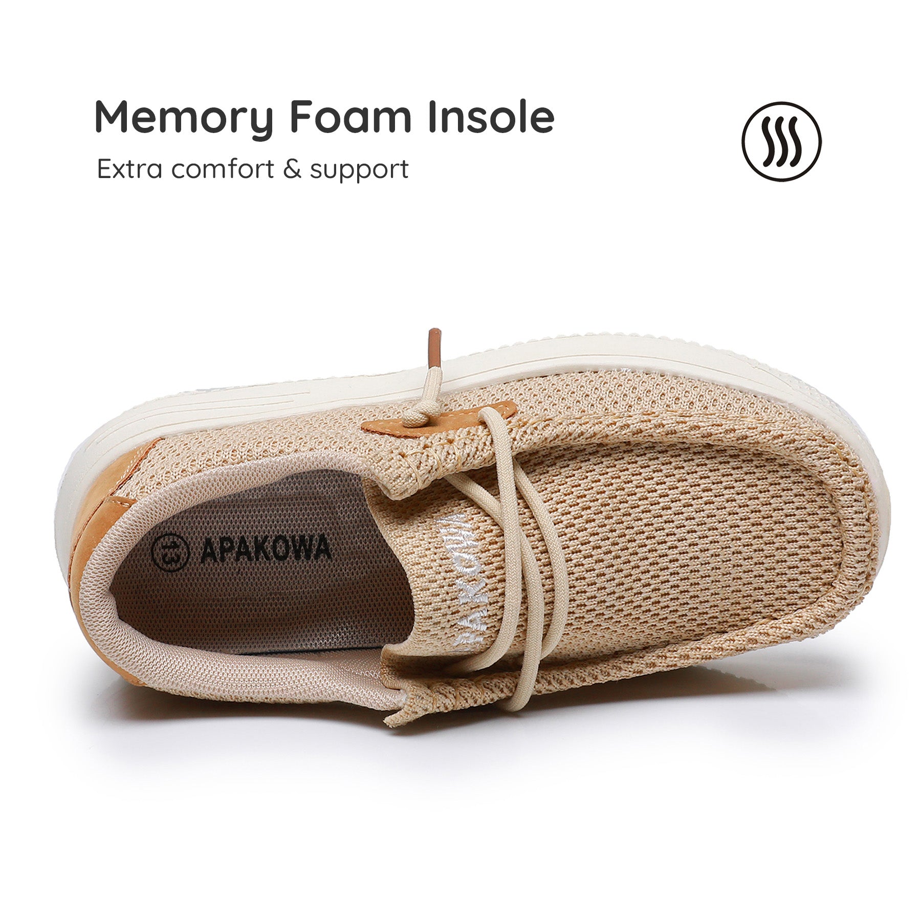 Apakowa Kids Boys Girls Loafers Slip-On Casual Walking Shoes-XFQ627-LightBrown