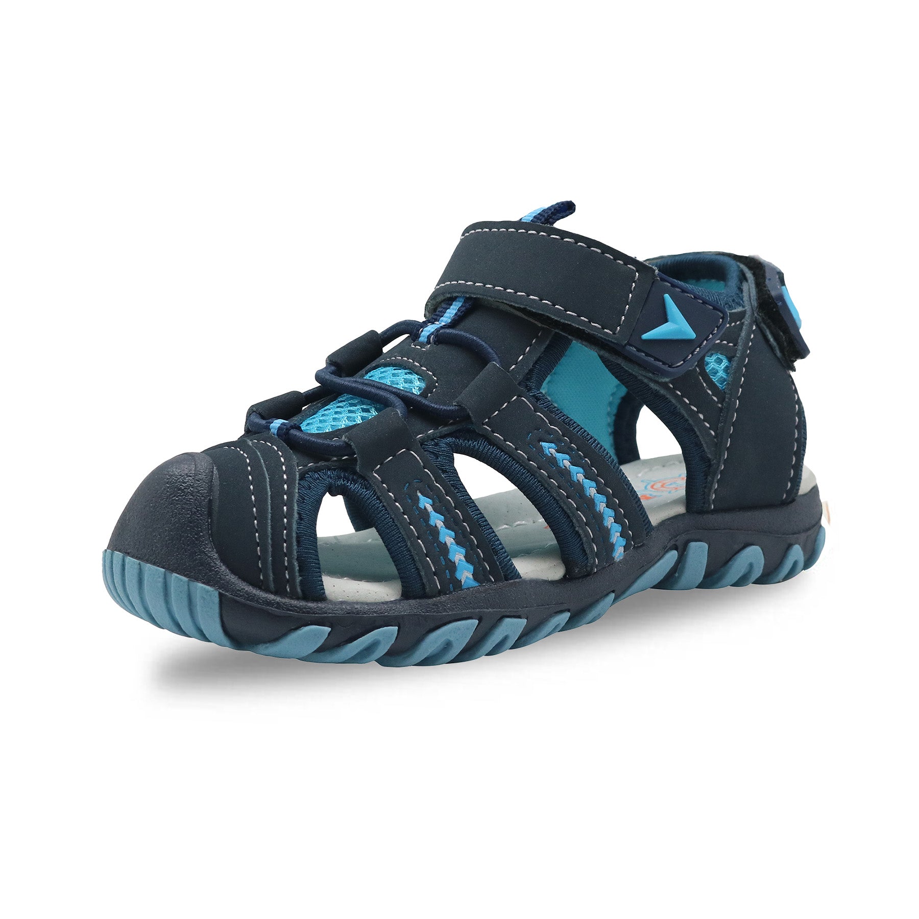 Apakowa Boys Sport Sandals with Arch Suppoer for Toddler Little Kid QDSFFAZ-Y605New-blue