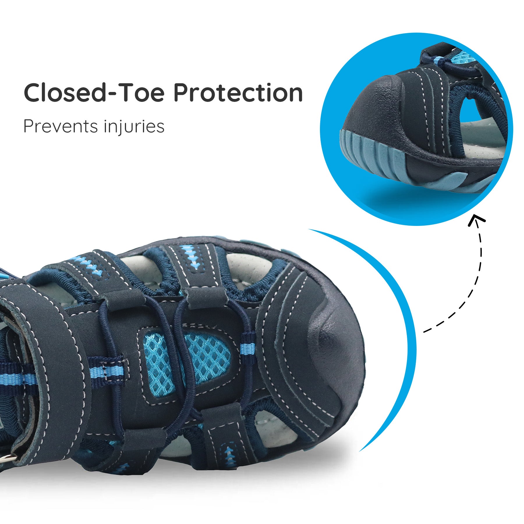 Apakowa Boys Sport Sandals with Arch Suppoer for Toddler Little Kid QDSFFAZ-Y605New-blue