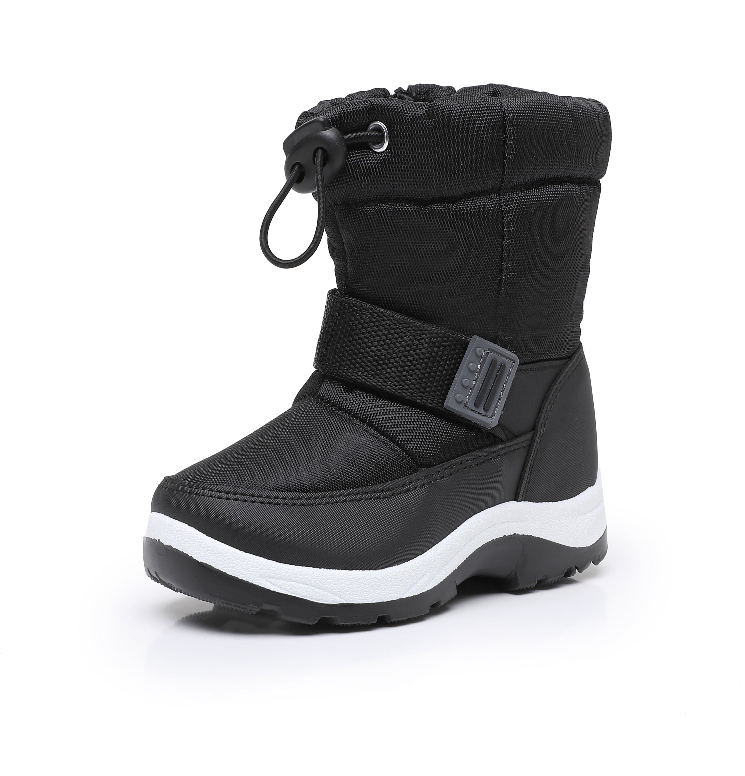 Apakowa Kids Boys Girls Snow Boots Waterproof Warm Winter Boots Slip Resistant (Toddler/Little Kid)-H0327-Black