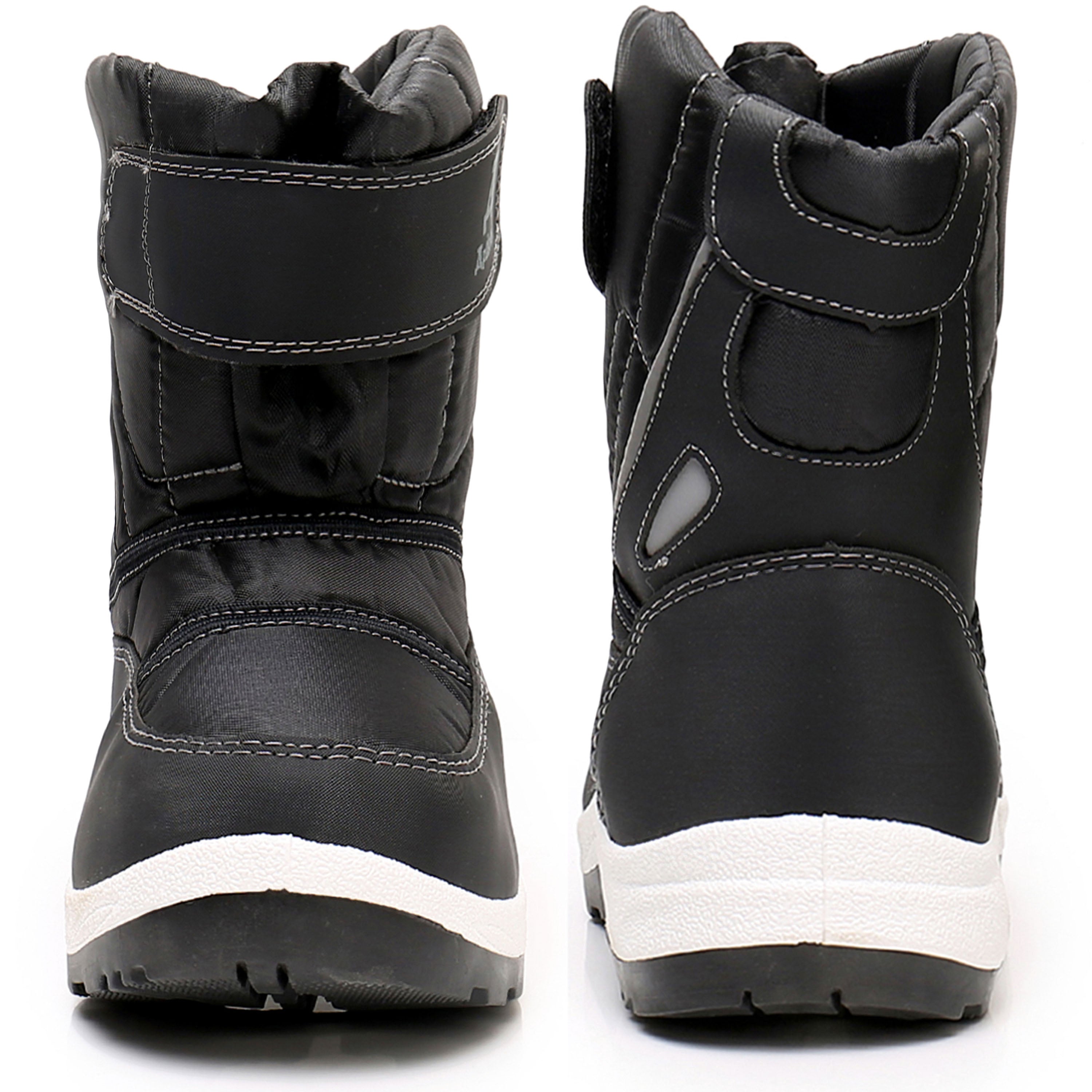 Apakowa New Kids Boys Cold Weather Snow Boots (Toddler/Little Kid)-HDL06-black