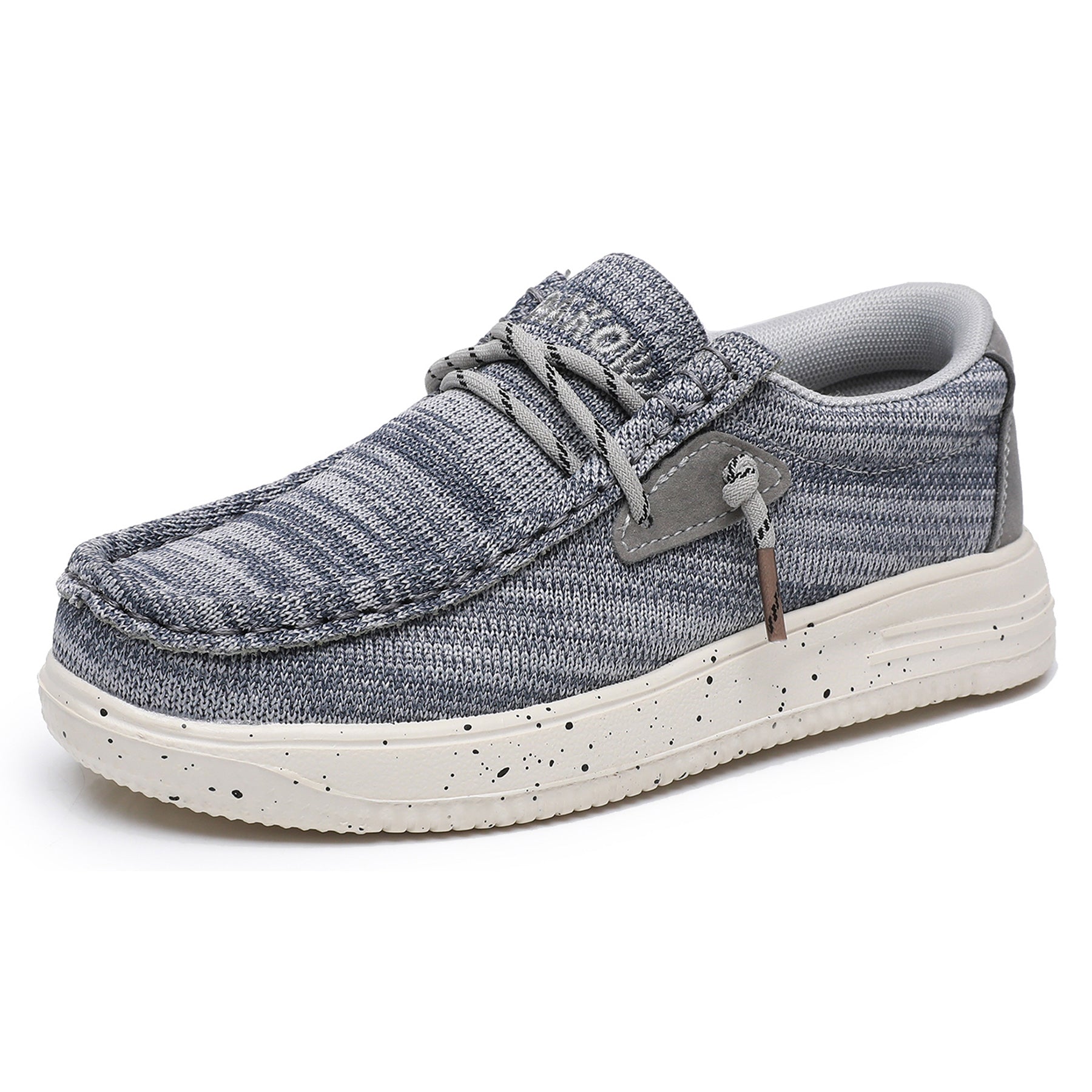 Apakowa Kids Boys Girls Loafers Slip-On Casual Walking Shoes-XFQ627-BlueGrey