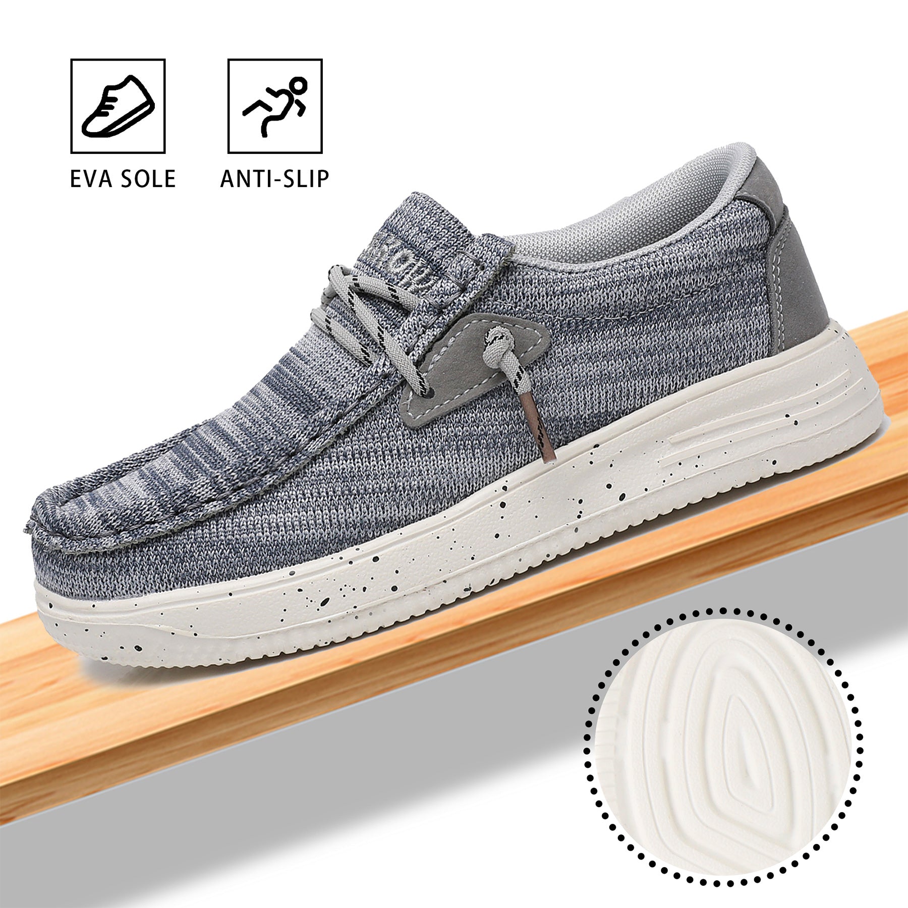 Apakowa Kids Boys Girls Loafers Slip-On Casual Walking Shoes-XFQ627-BlueGrey
