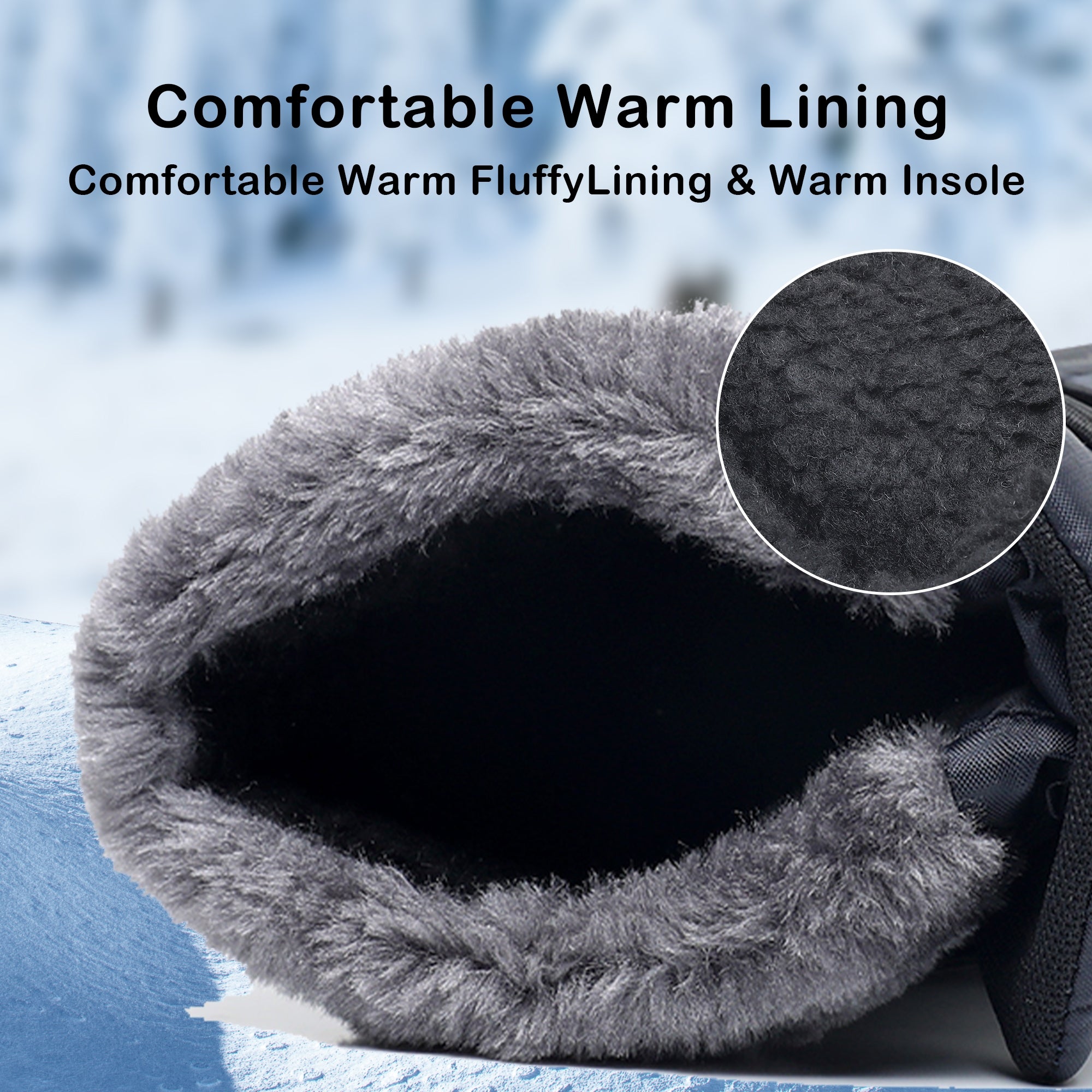 Apakowa Boys Girls Snow Boots Outdoor Slip Resistant Insulated Waterproof Winter Snow Boots (Toddler/Little Kid/Big Kid)-HDL578-Navy