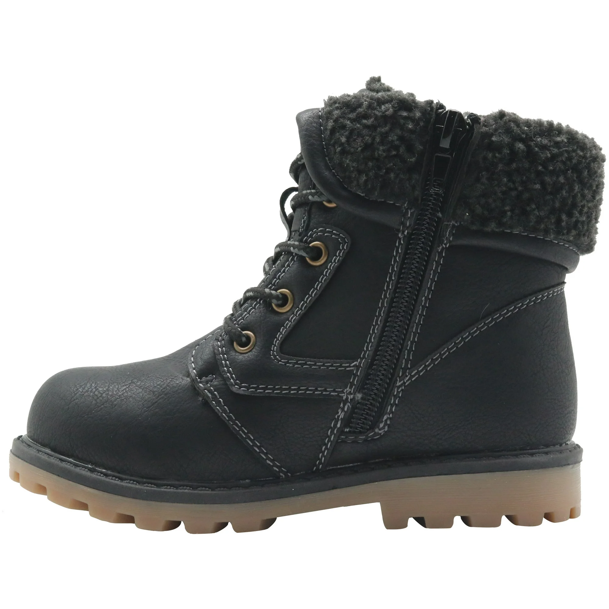 Apakowa New Boy's Winter Snow Boots (Toddler/Little Kid)-LC781-Black