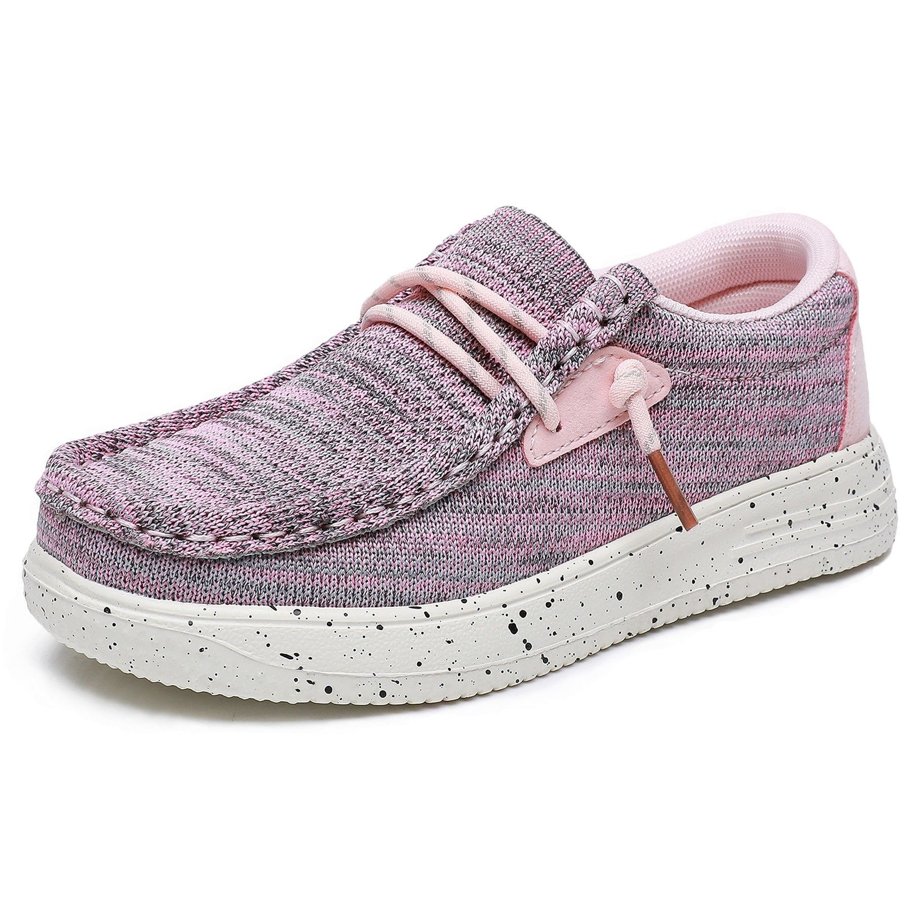 Apakowa Kids Boys Girls Slip On Loafers Boat Shoes for Toddler Little/Big Kid-XFQ127-Pink